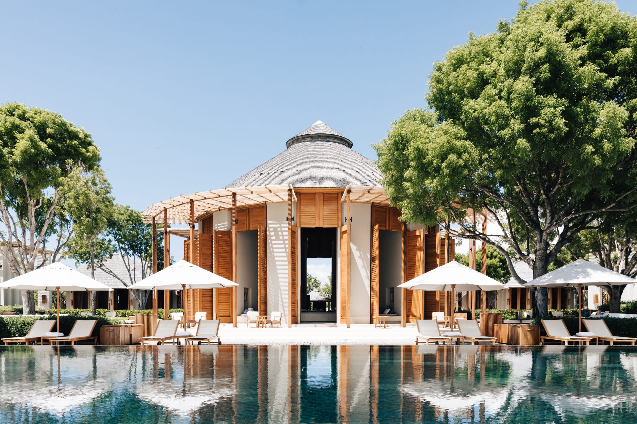 a poolside cabana