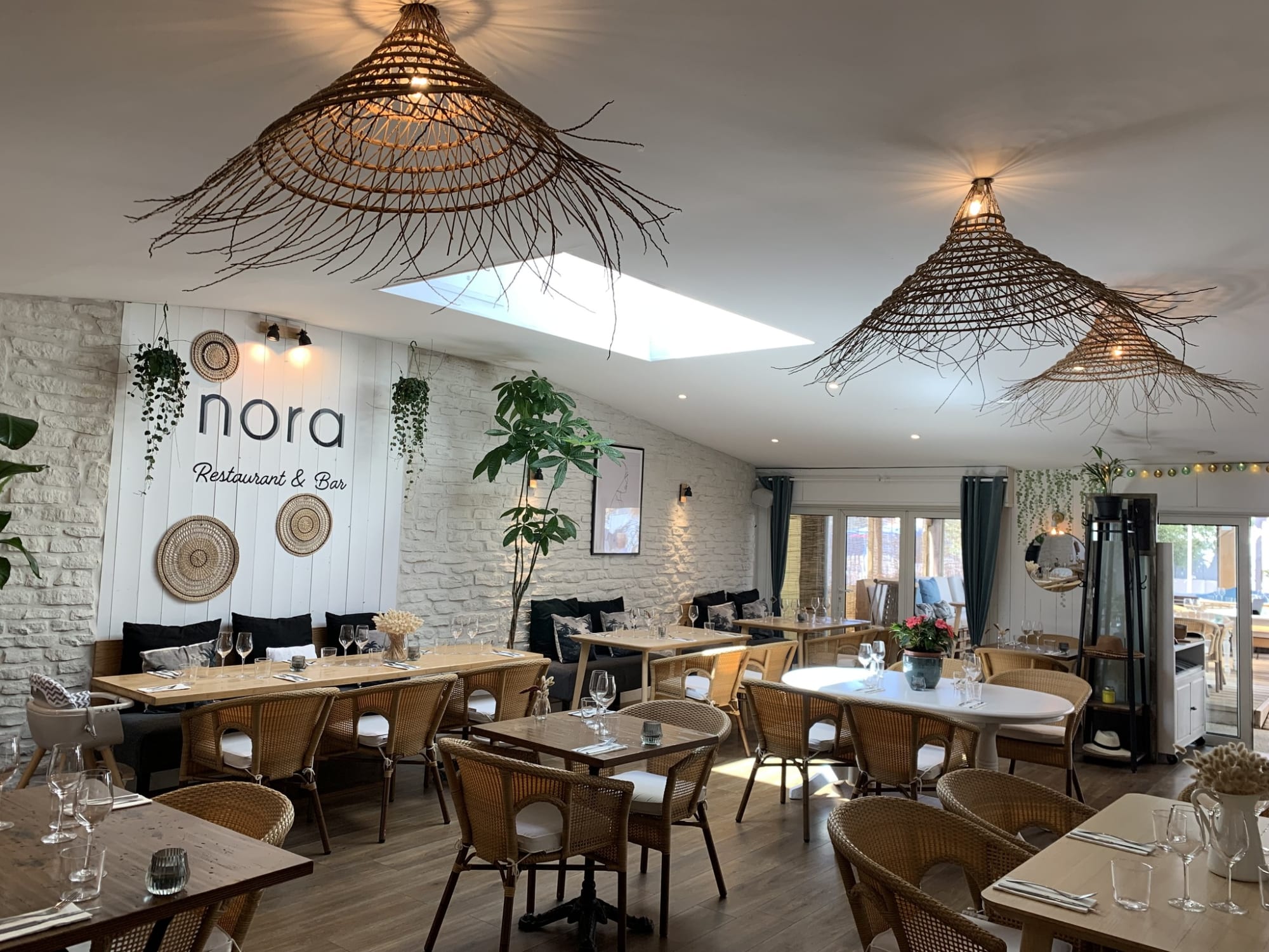 NORA Restaurant Bar's cozy dining area.