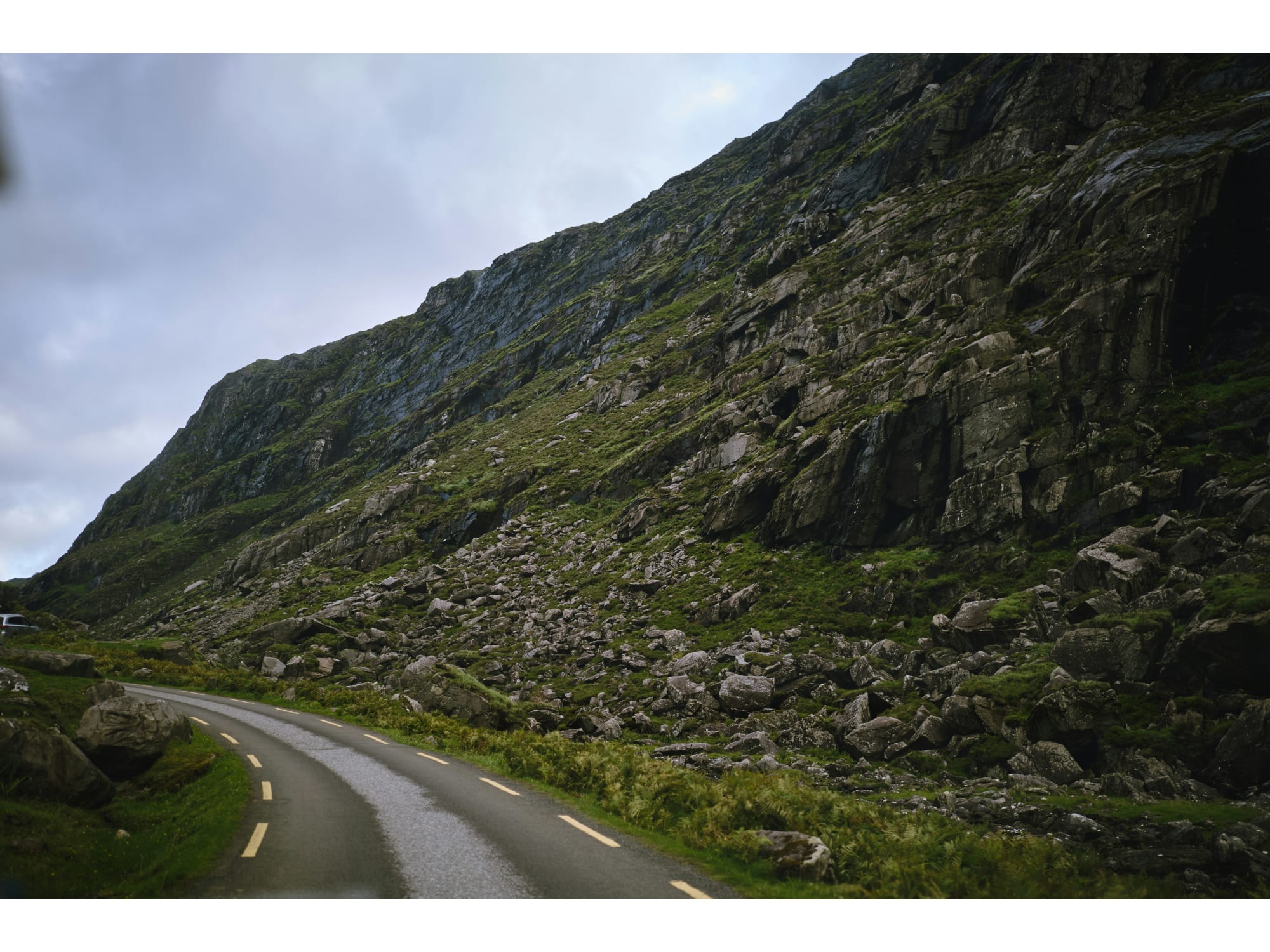 Road along a mountain.