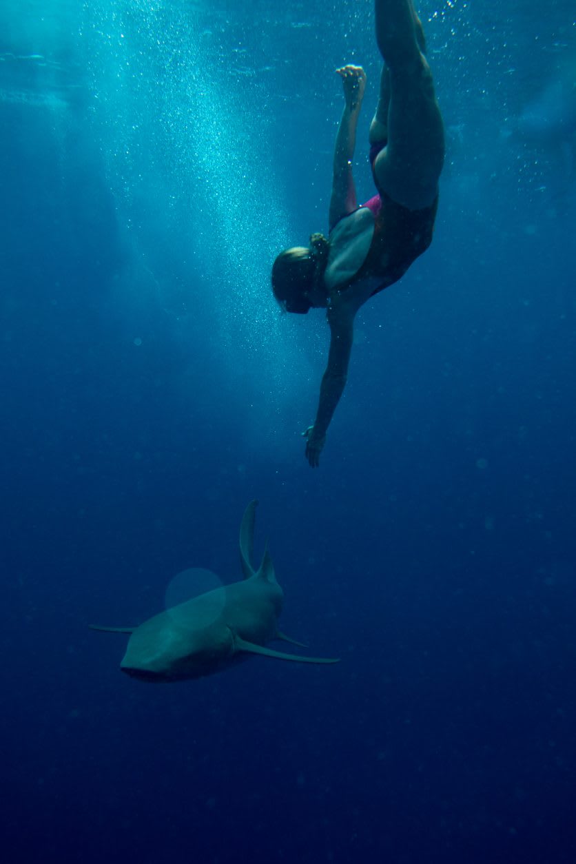 Swimming in the sea
