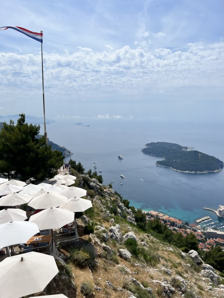 View of the sea from the mountain top