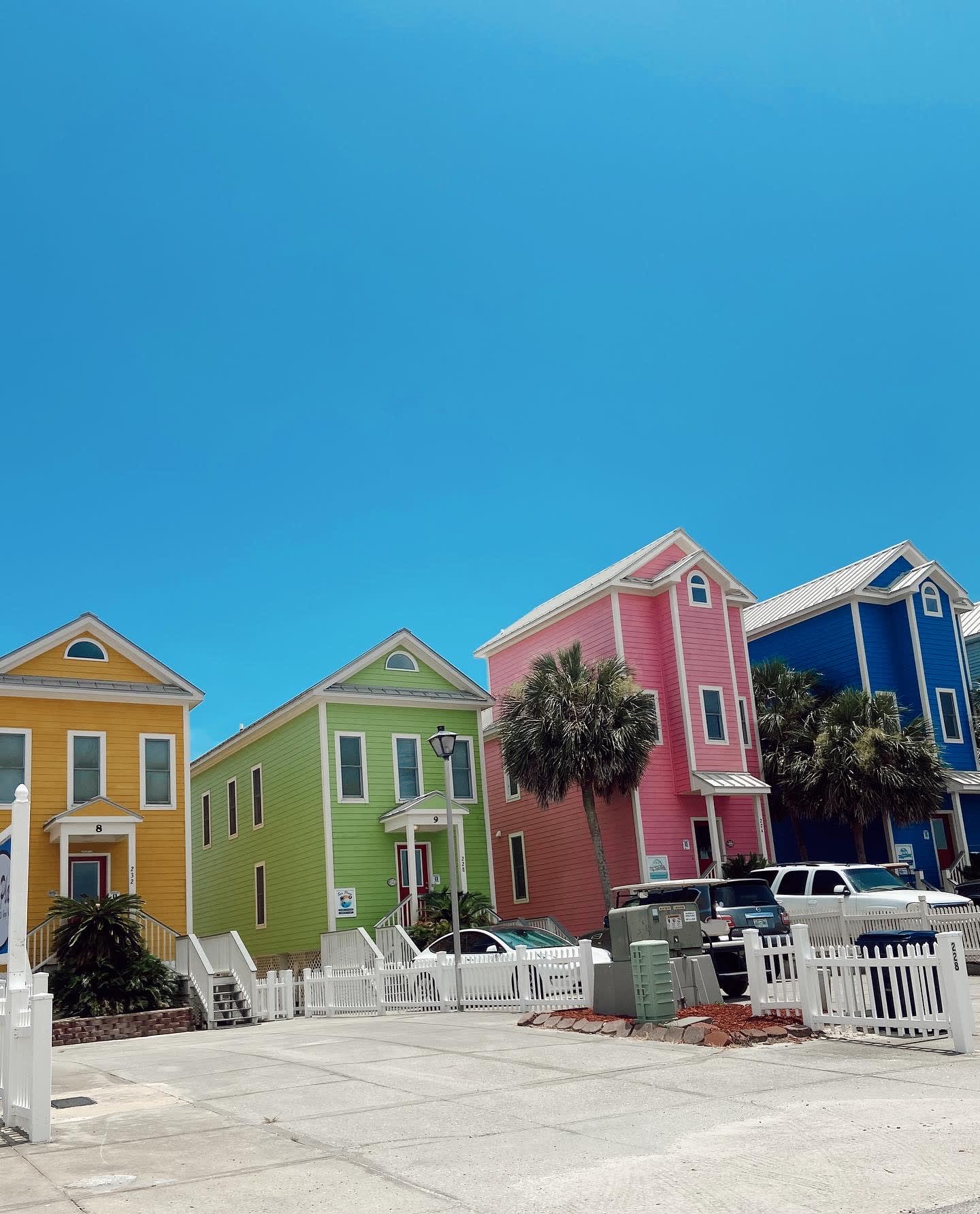 View of the Colorful Beach Houses at St George