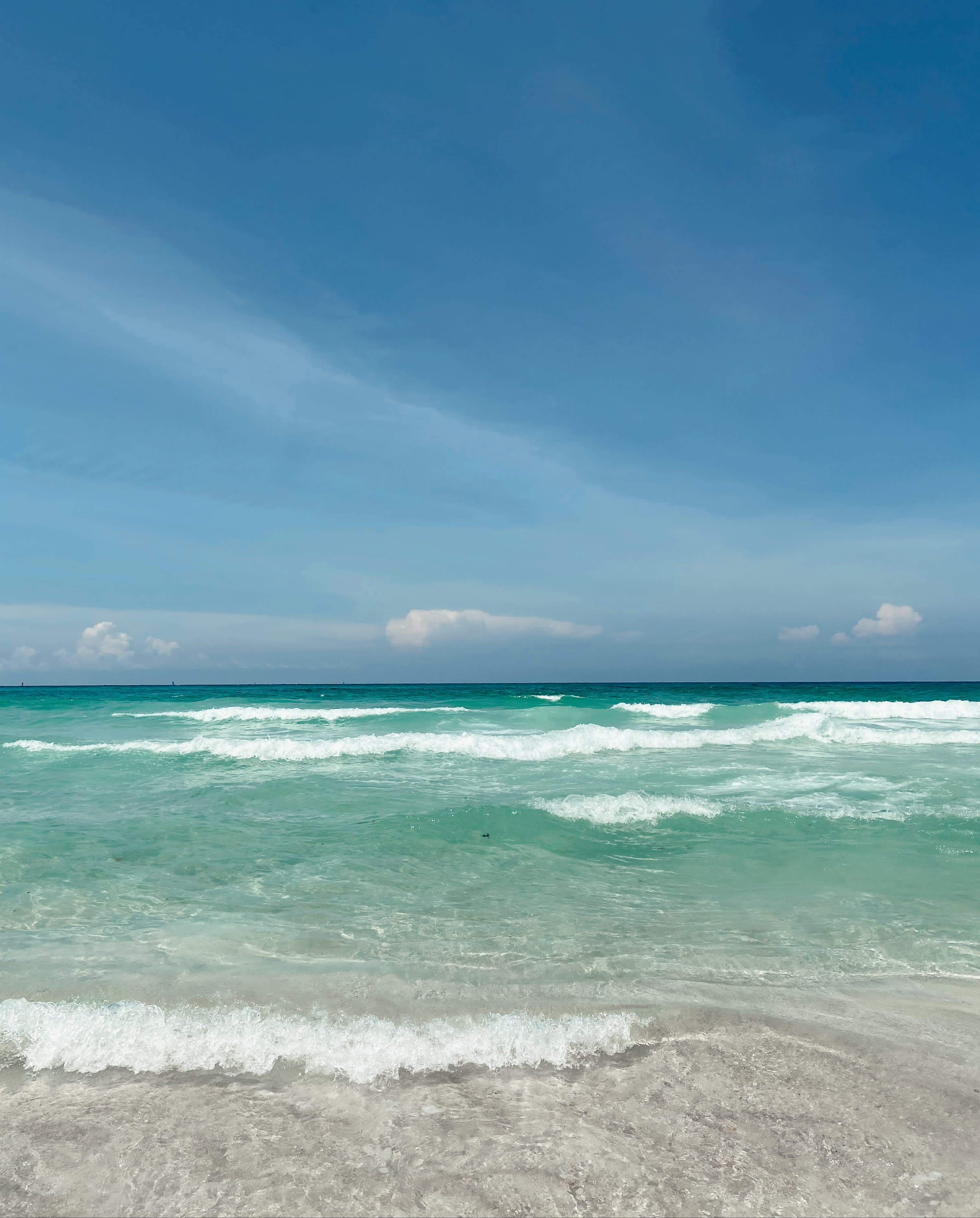 Beautiful view of sea waves crashing on shore
