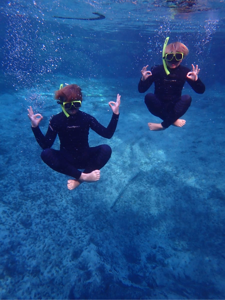 diving underwater
