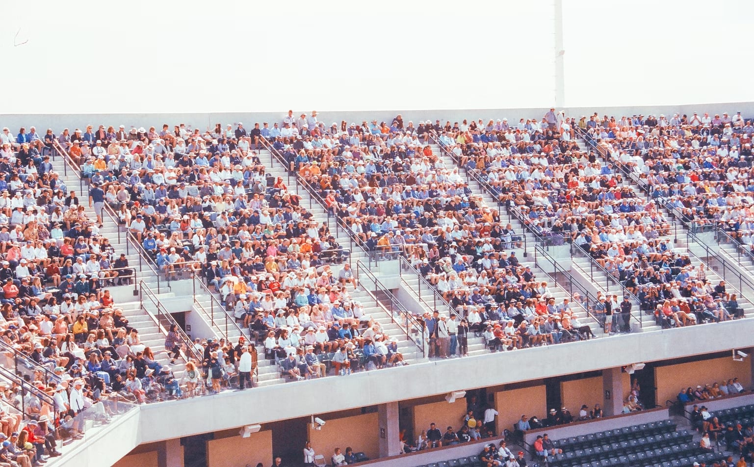 Panoramic view of spectators at a tennis match