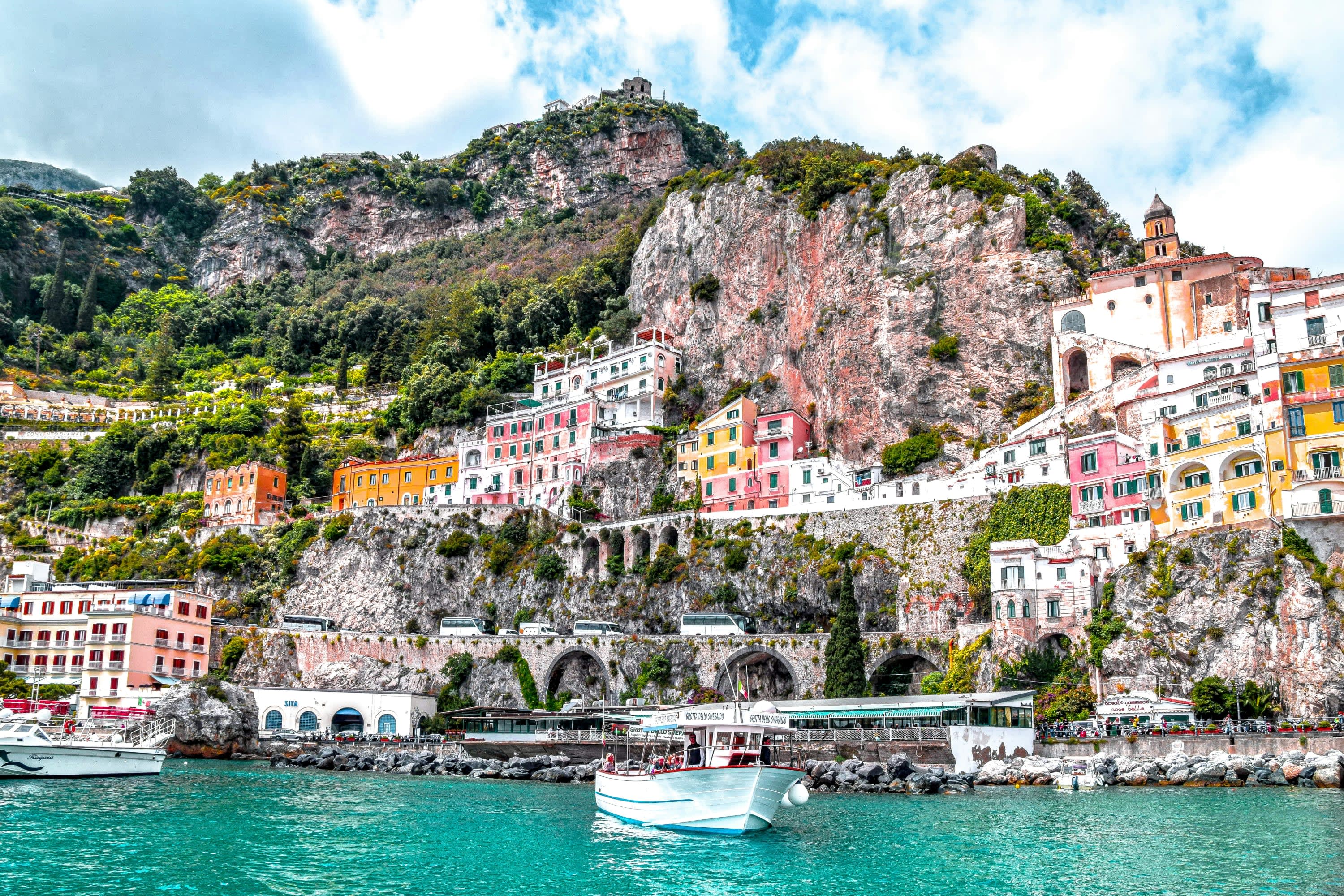 Amalfi Coast with boat