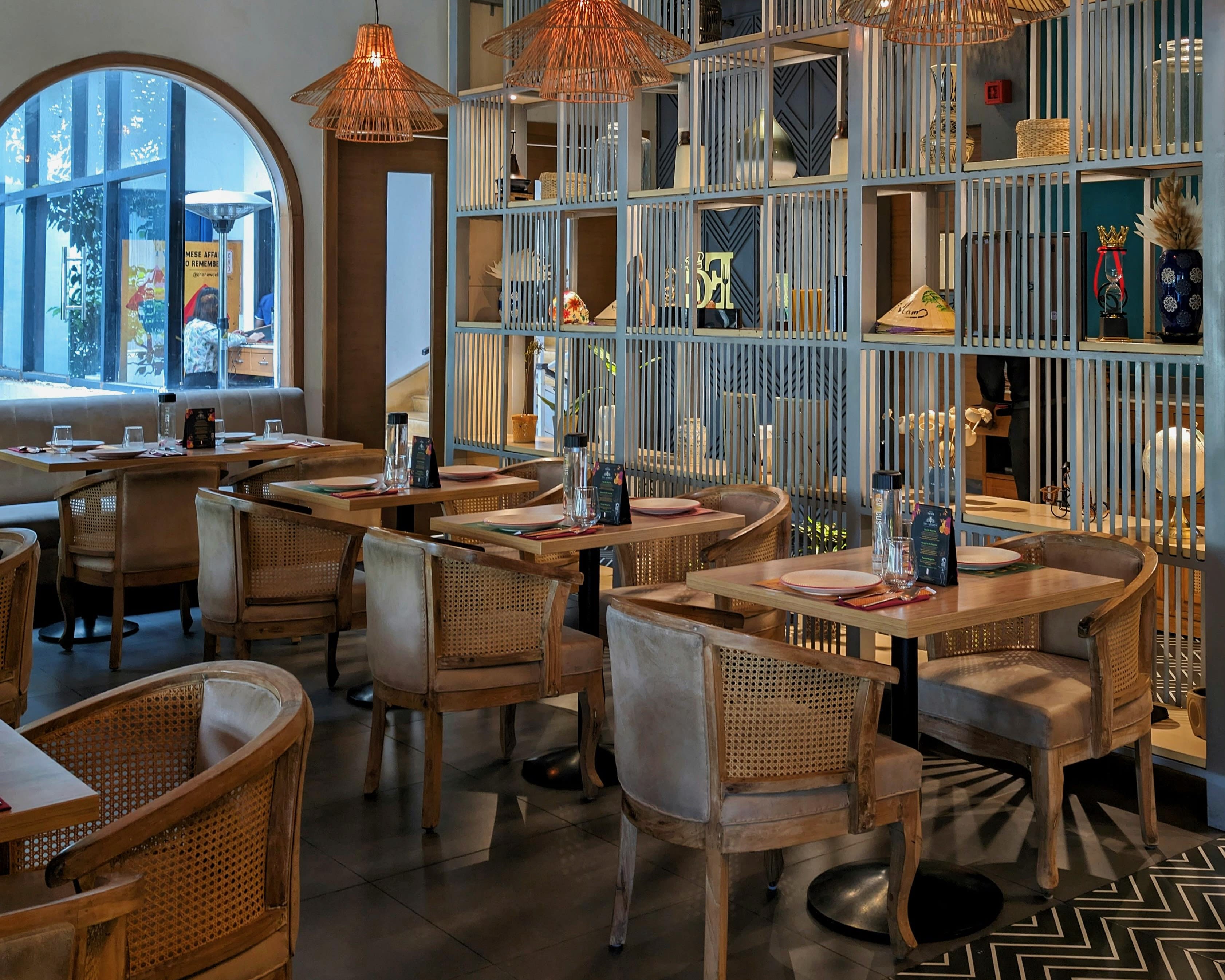 southwestern style restaurant seating area