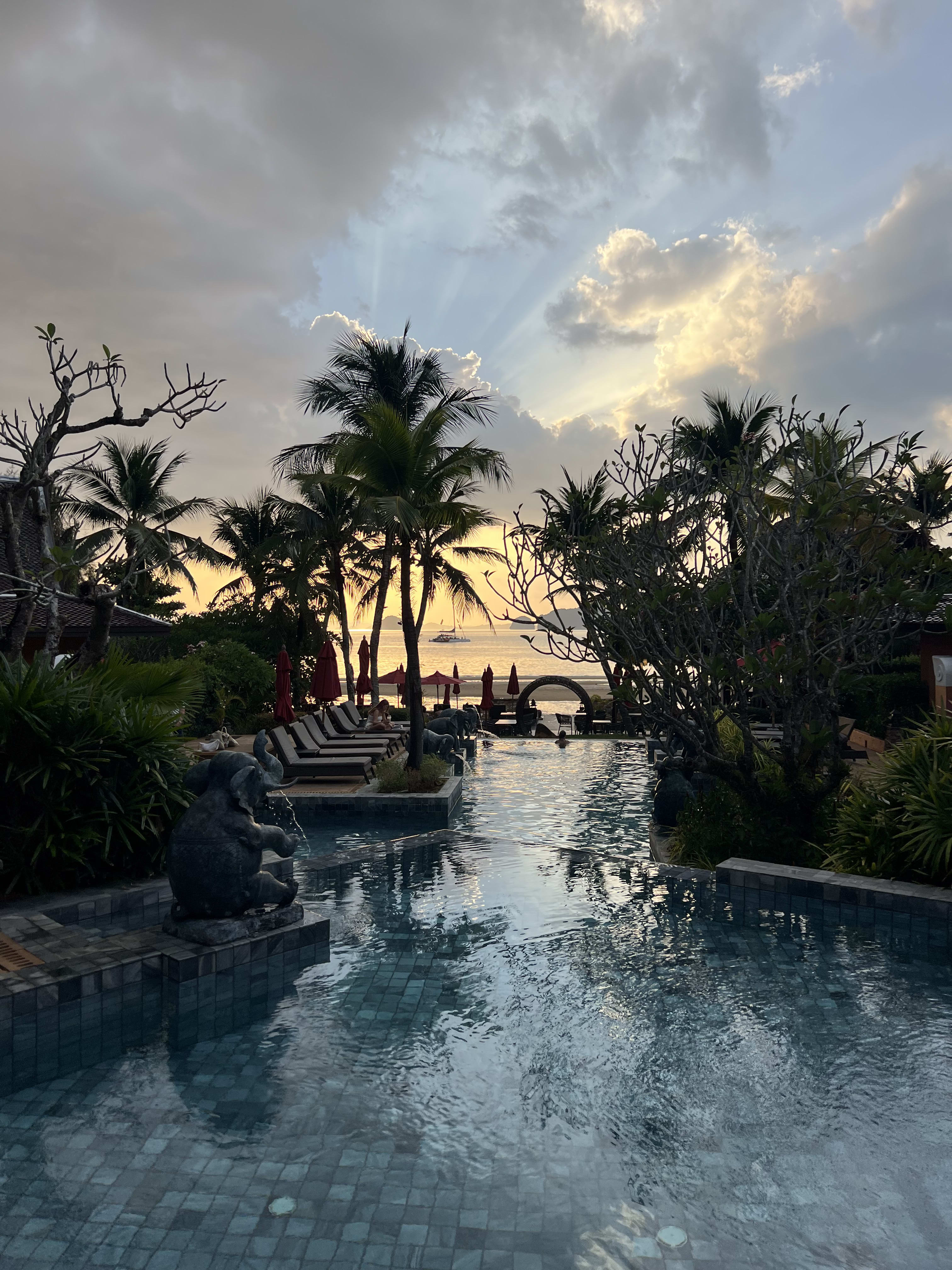 Palm trees, quiet mornings, and that unmistakable Krabi backdrop.