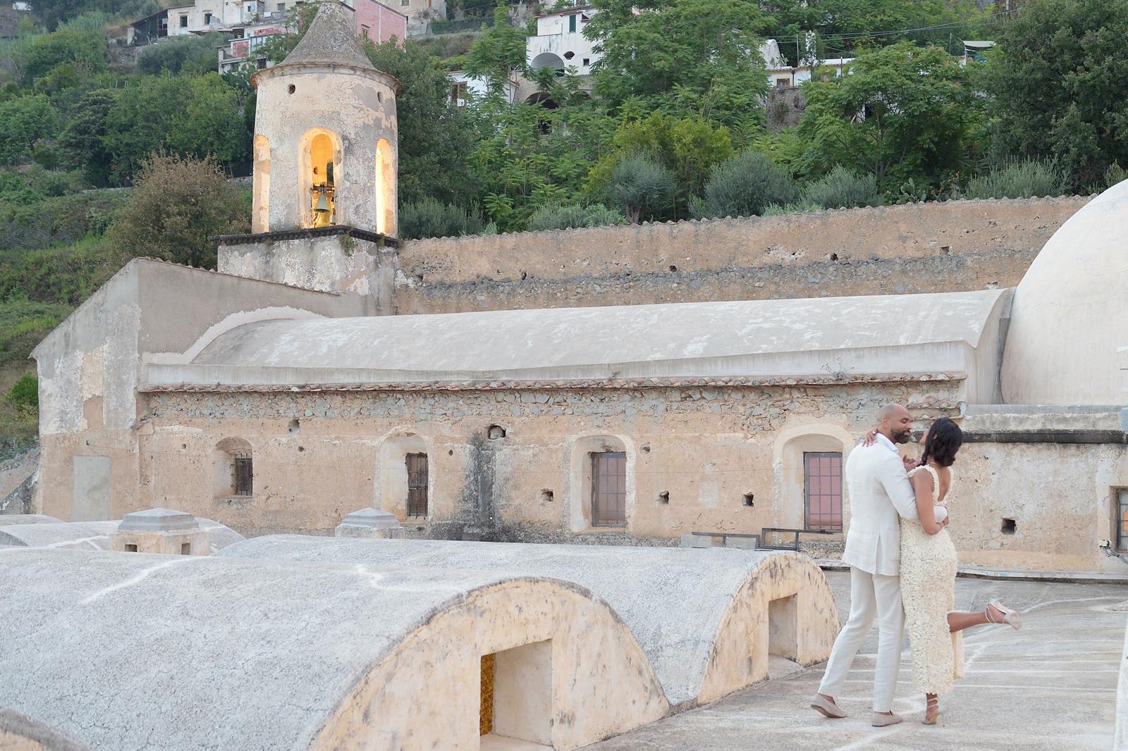 A couple gets engaged in Conca dei Marini, Italy