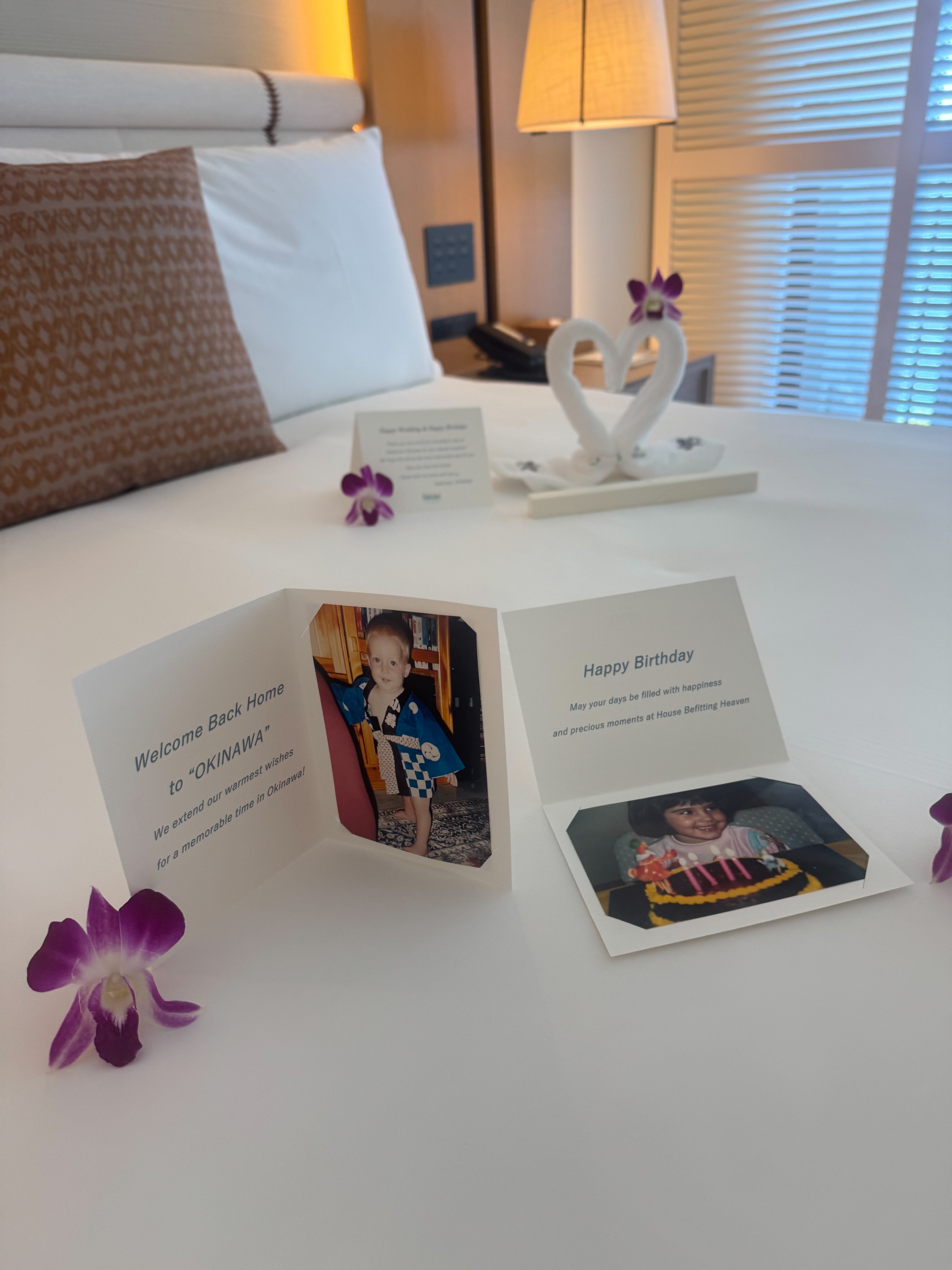 In-room cards and personal photos for clients of Laurel Komos on their Japan honeymoon