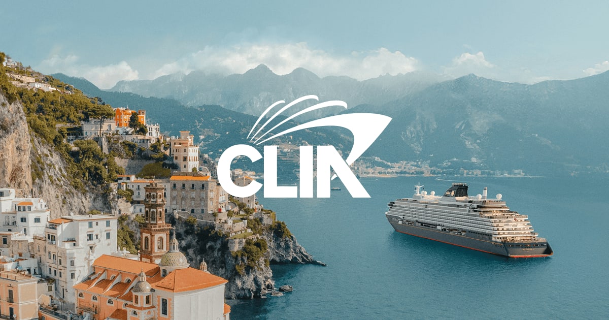 CLIA logo overlaid atop aerial view of a European bay
