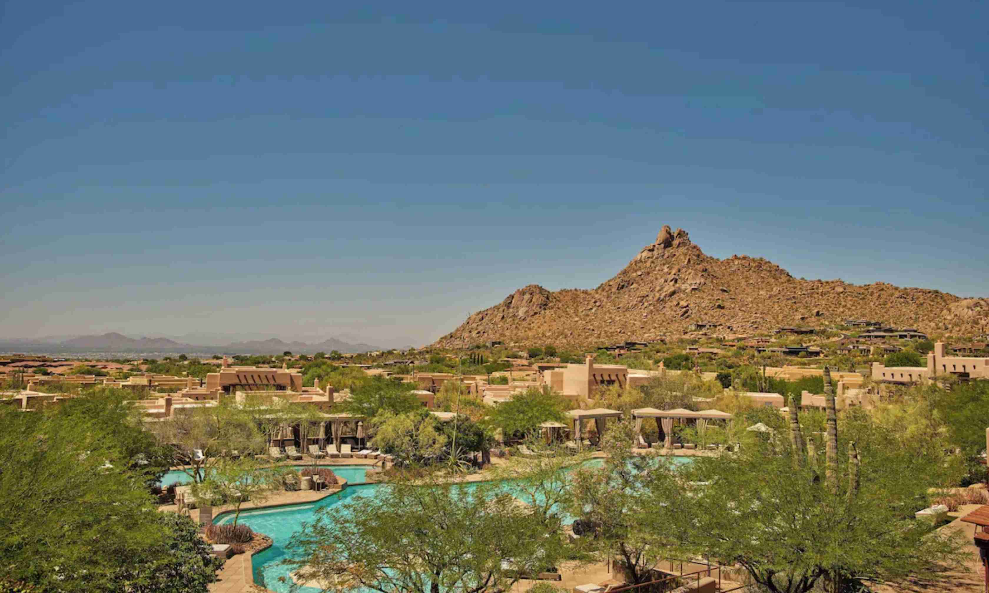 The Four Seasons Resort Scottsdale at Troon North mountain and pool view