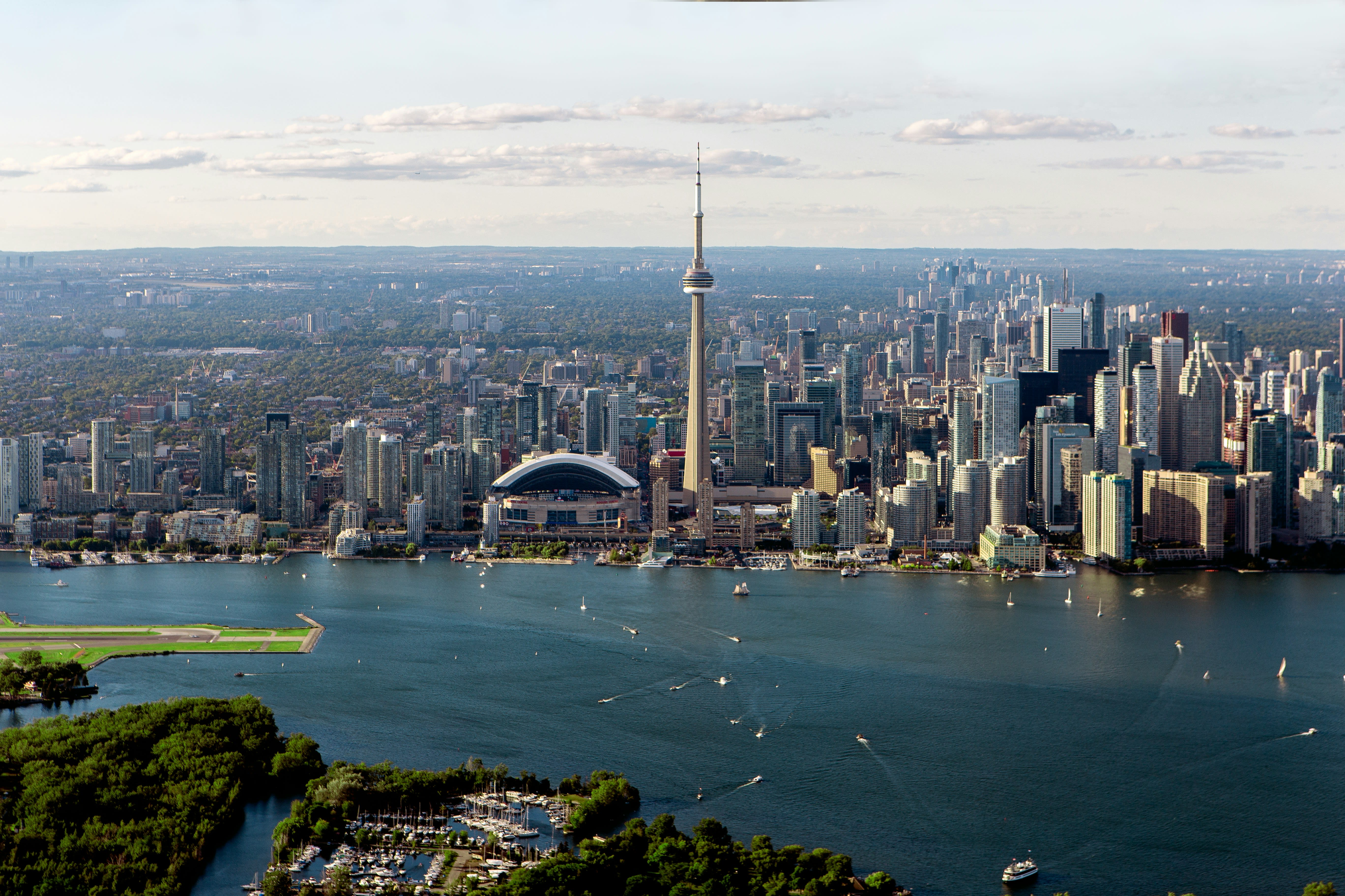 Toronto skyline with river in front