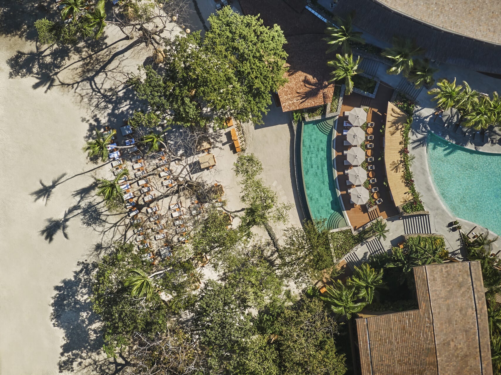 Aerial view of beach at Four Seasons Resort Peninsula Papagayo in Costa Rica