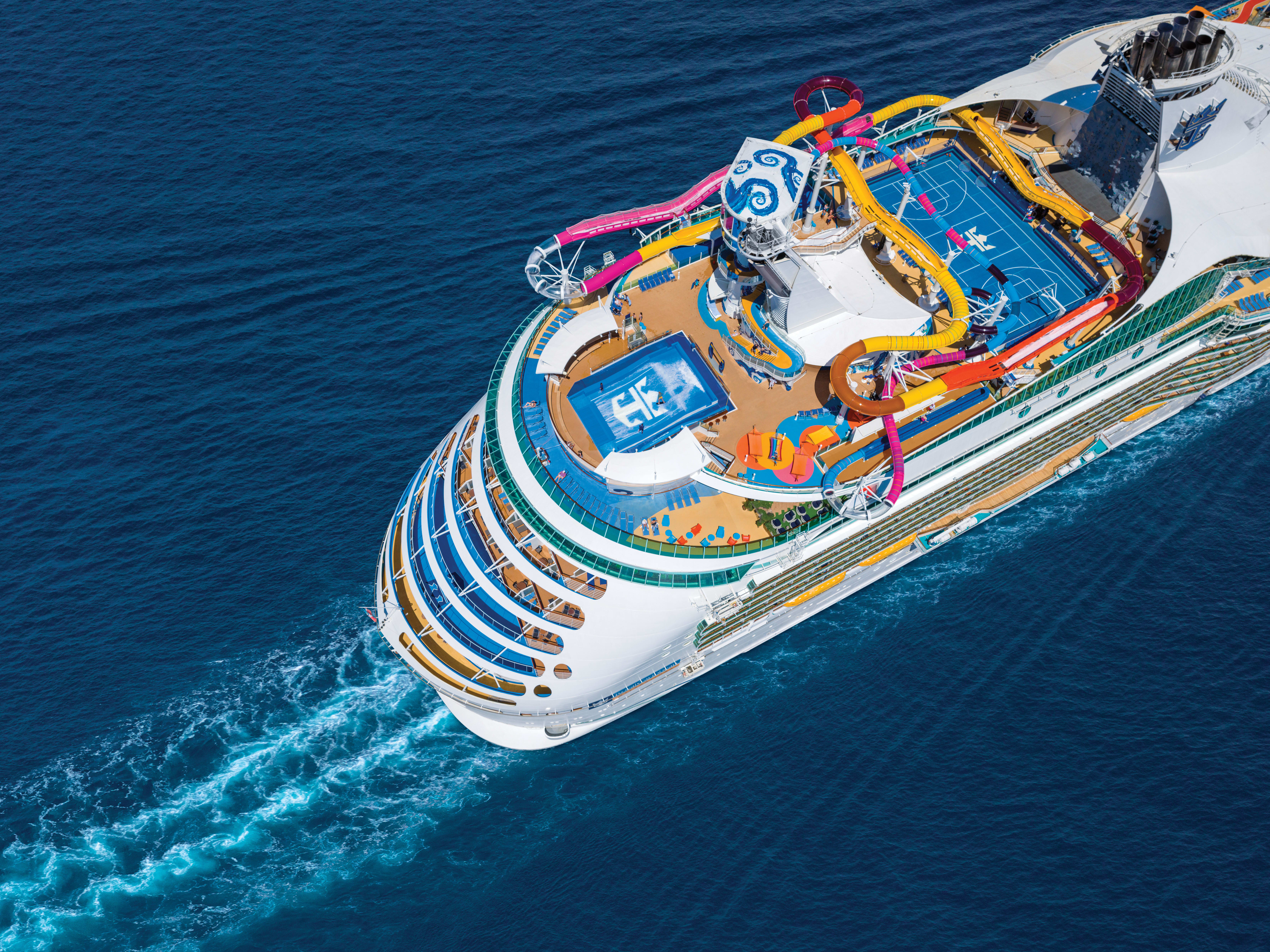An aerial view of Royal Caribbean Navigator of the Seas