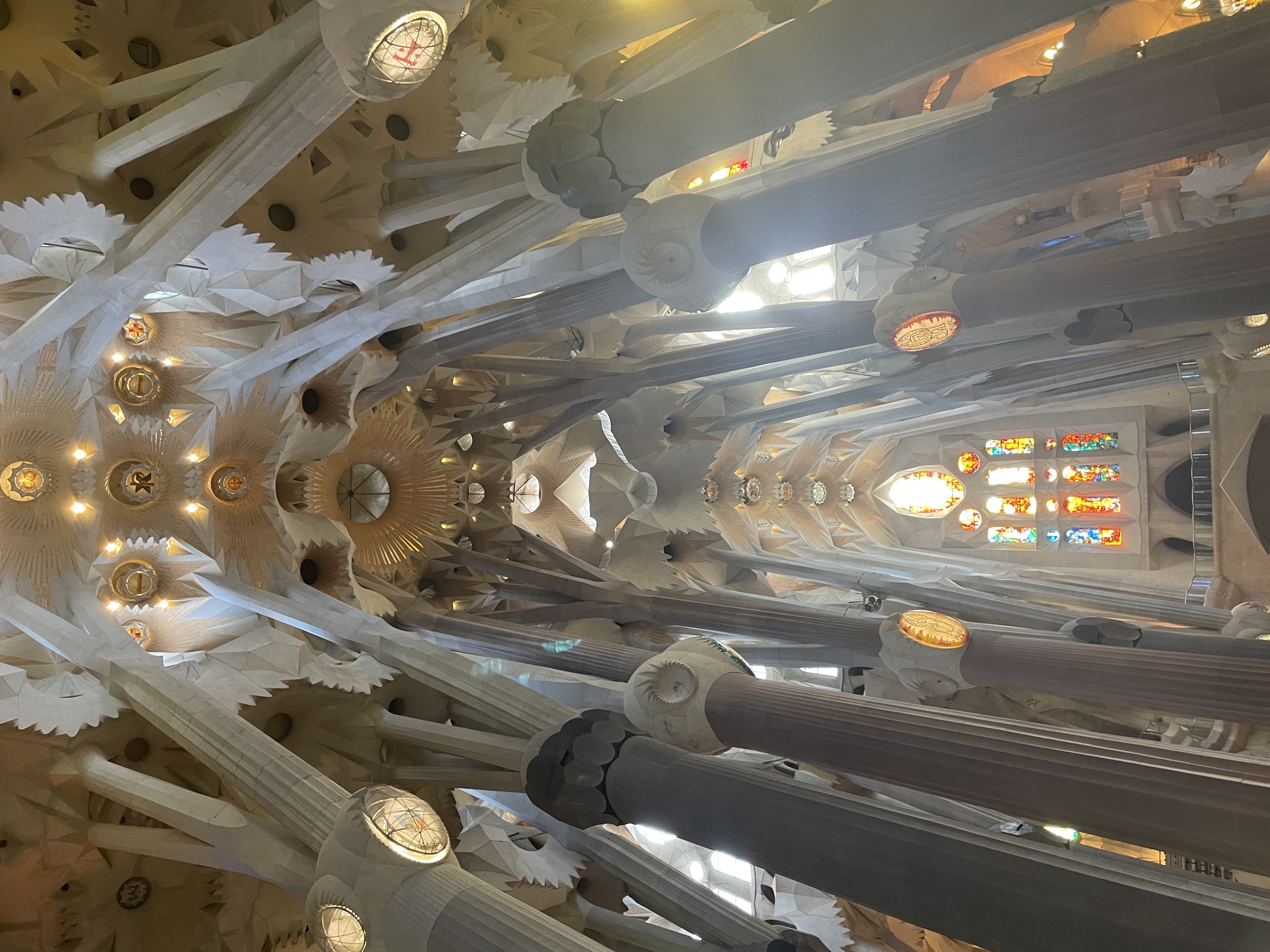 The inside view of a cathedral.
