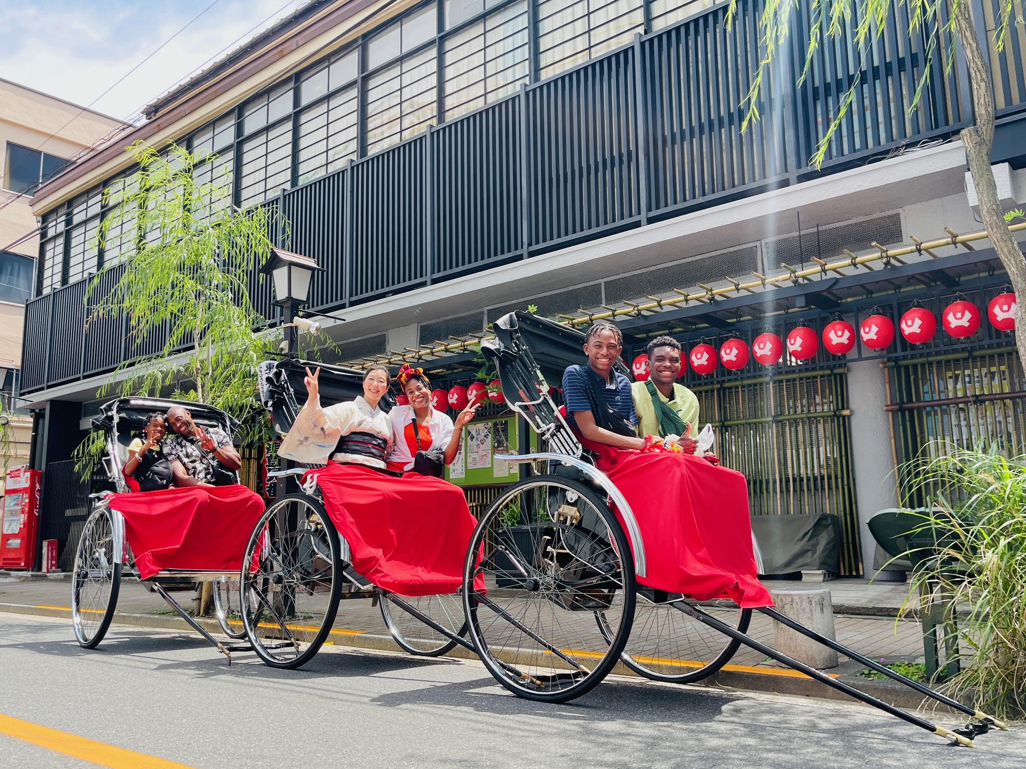 Family enjoying alternative transportation during the daytime.