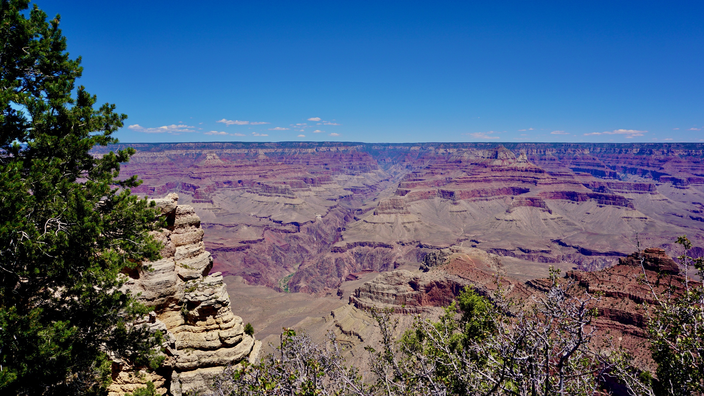 Blue skies over the grand canyon.