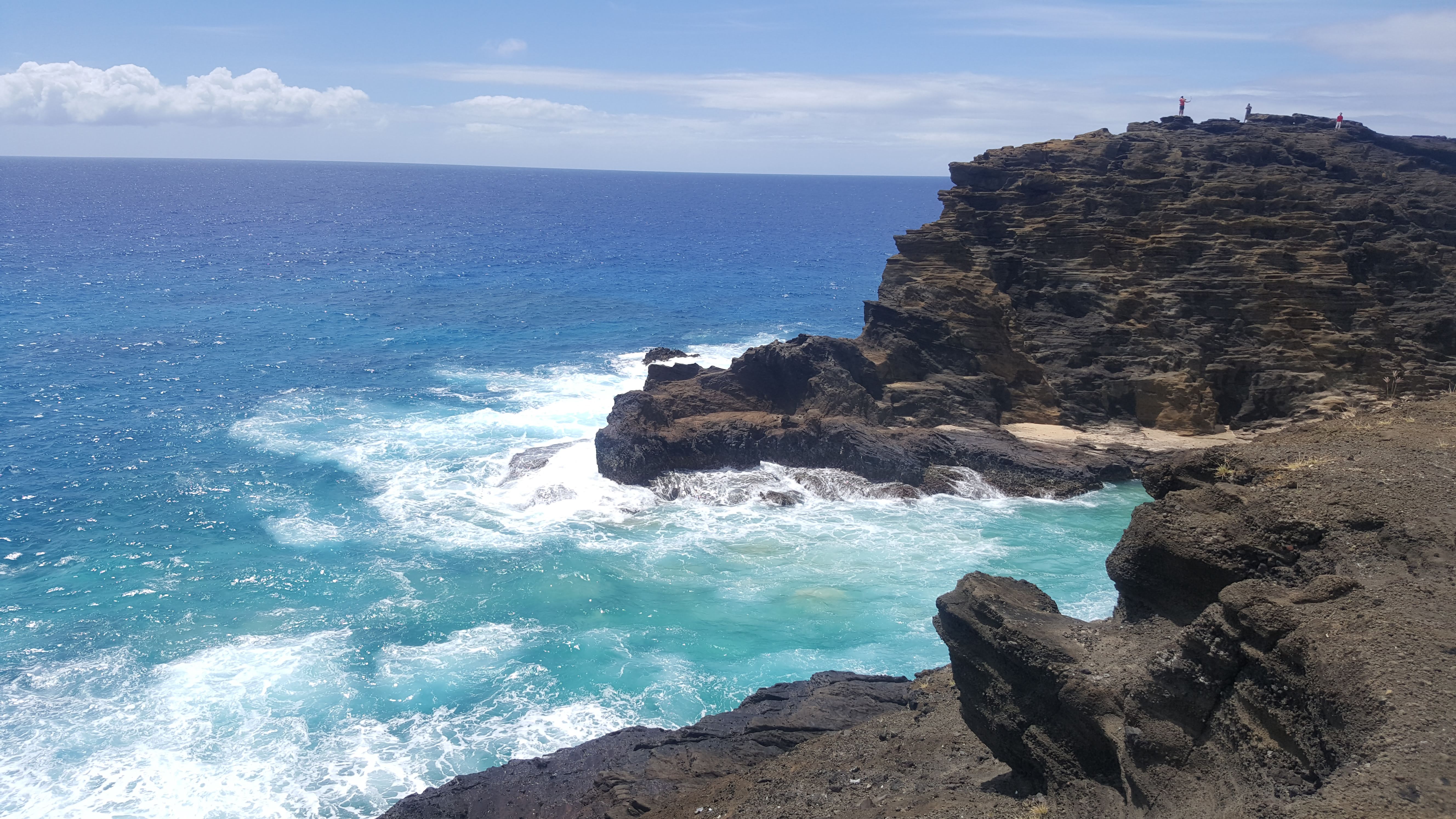 Beautiful view of a rocky coastline and ocean on a sunny day