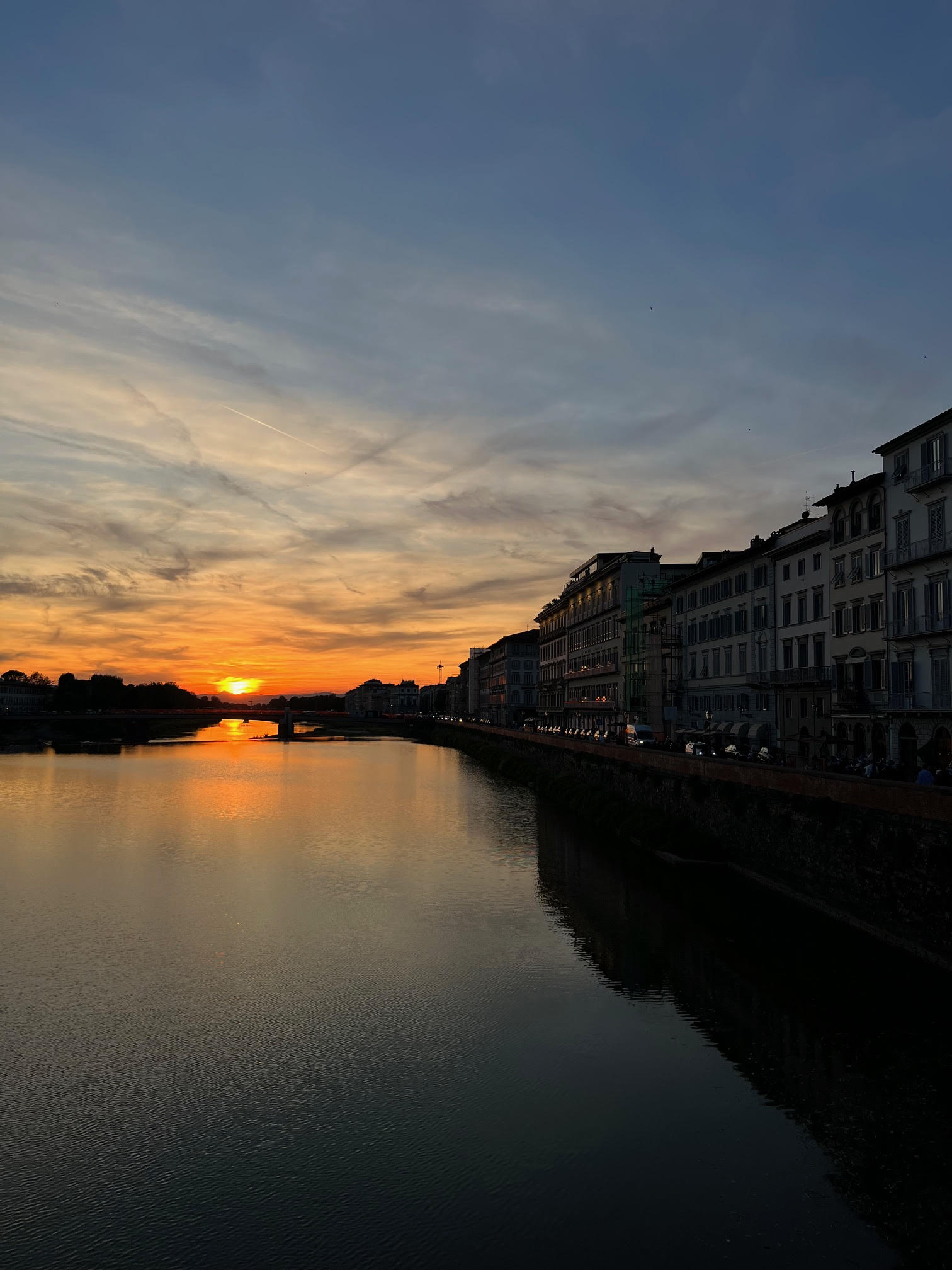 View of the sunset over a calm river