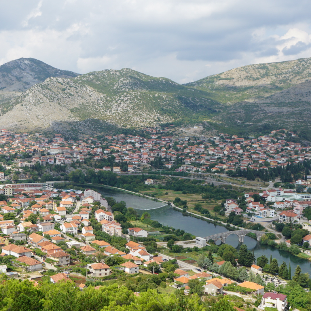 Mountains over the town.