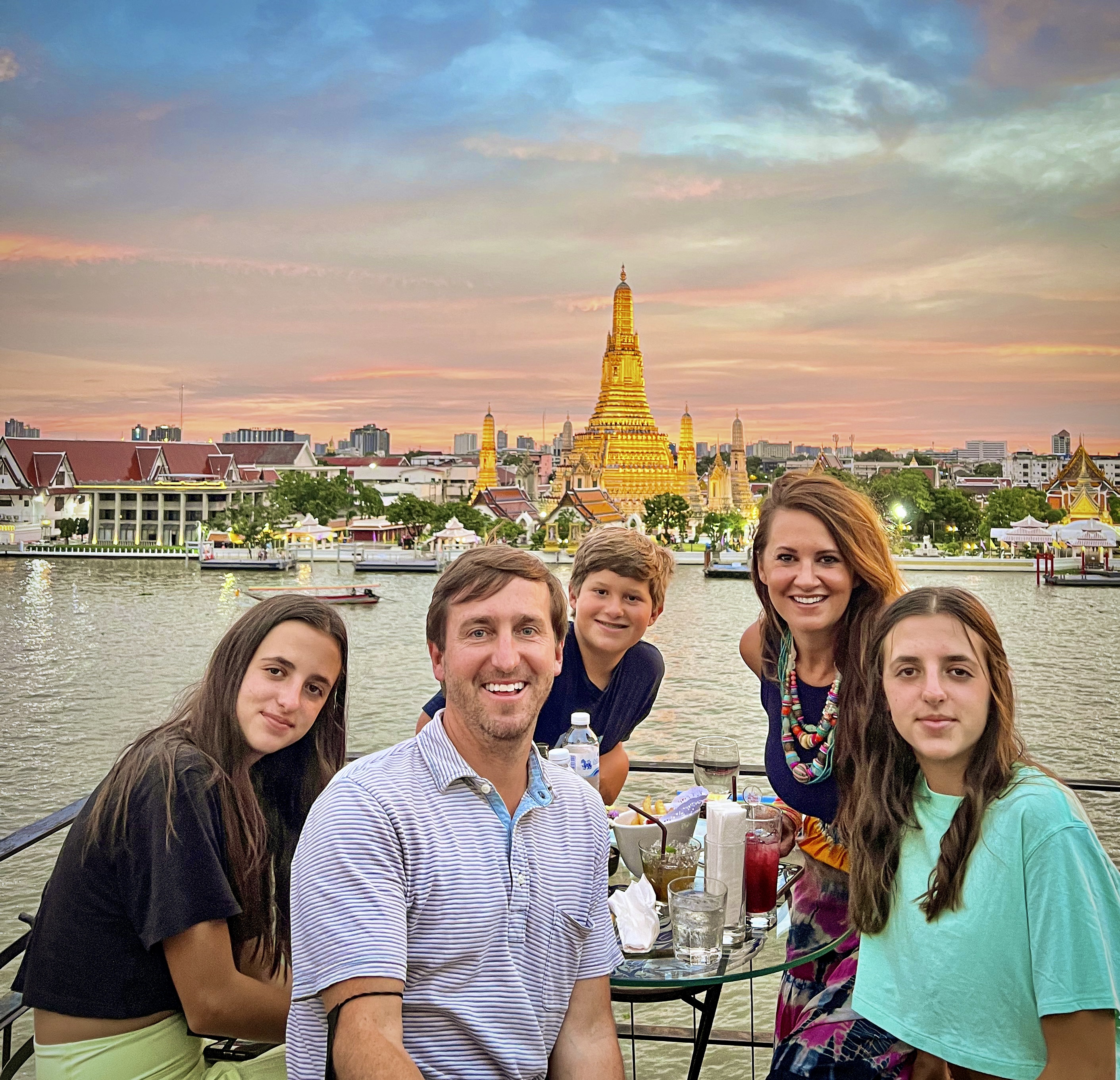 Sunset on a boat.