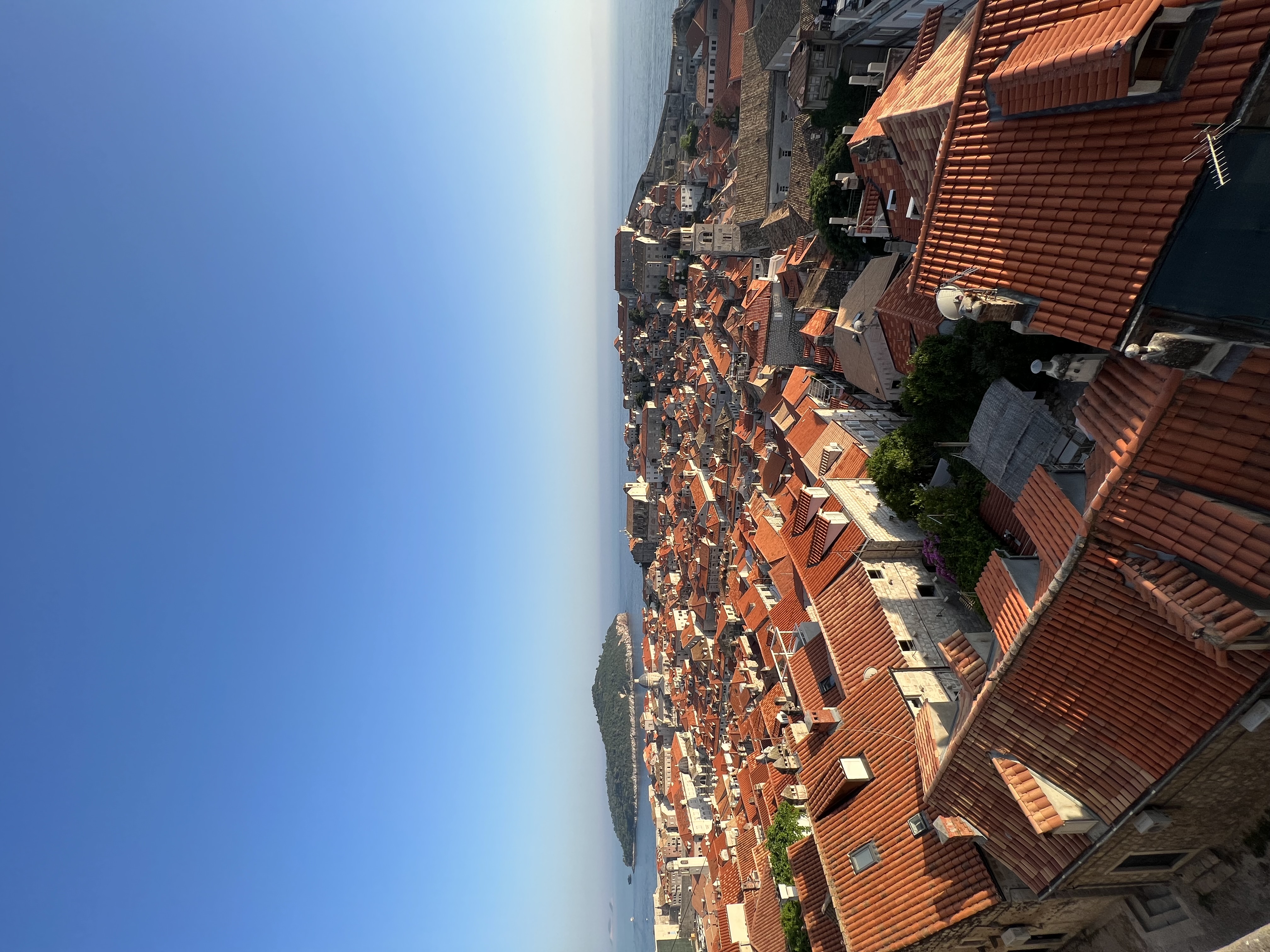 An aerial view of a town during the daytime.
