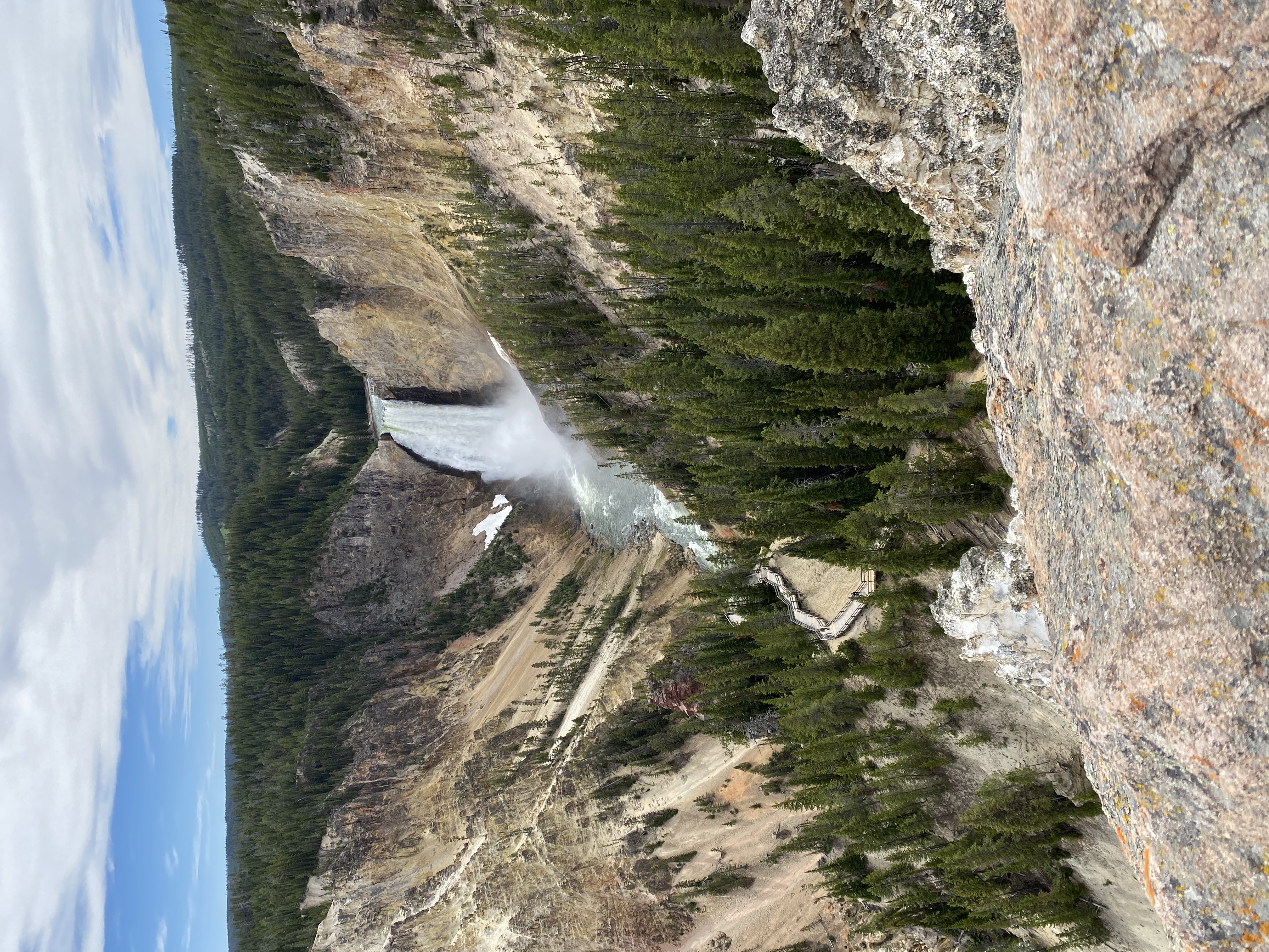 Waterfall during the day.