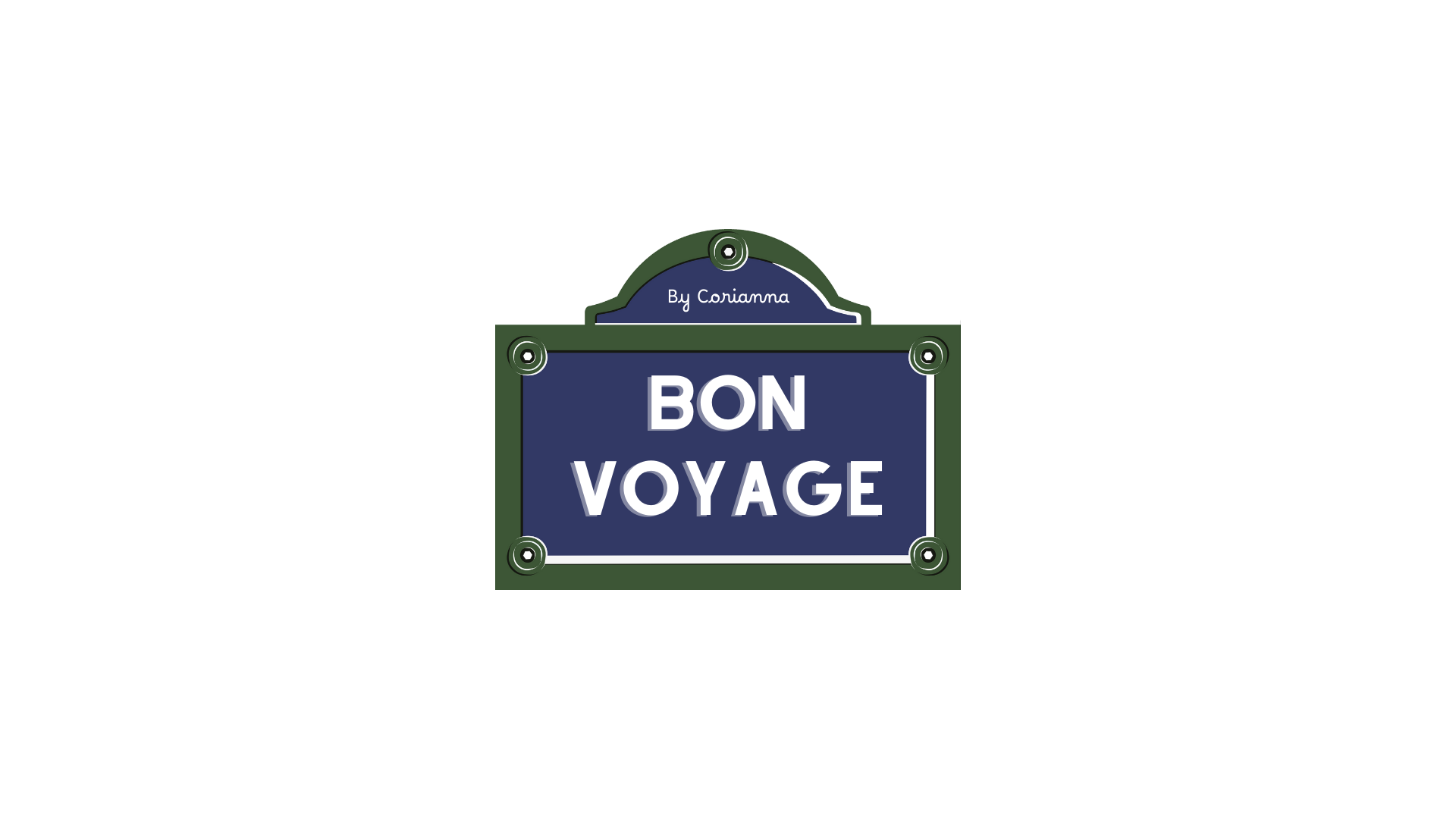 Image of a blue Paris street sign reading Bon Voyage