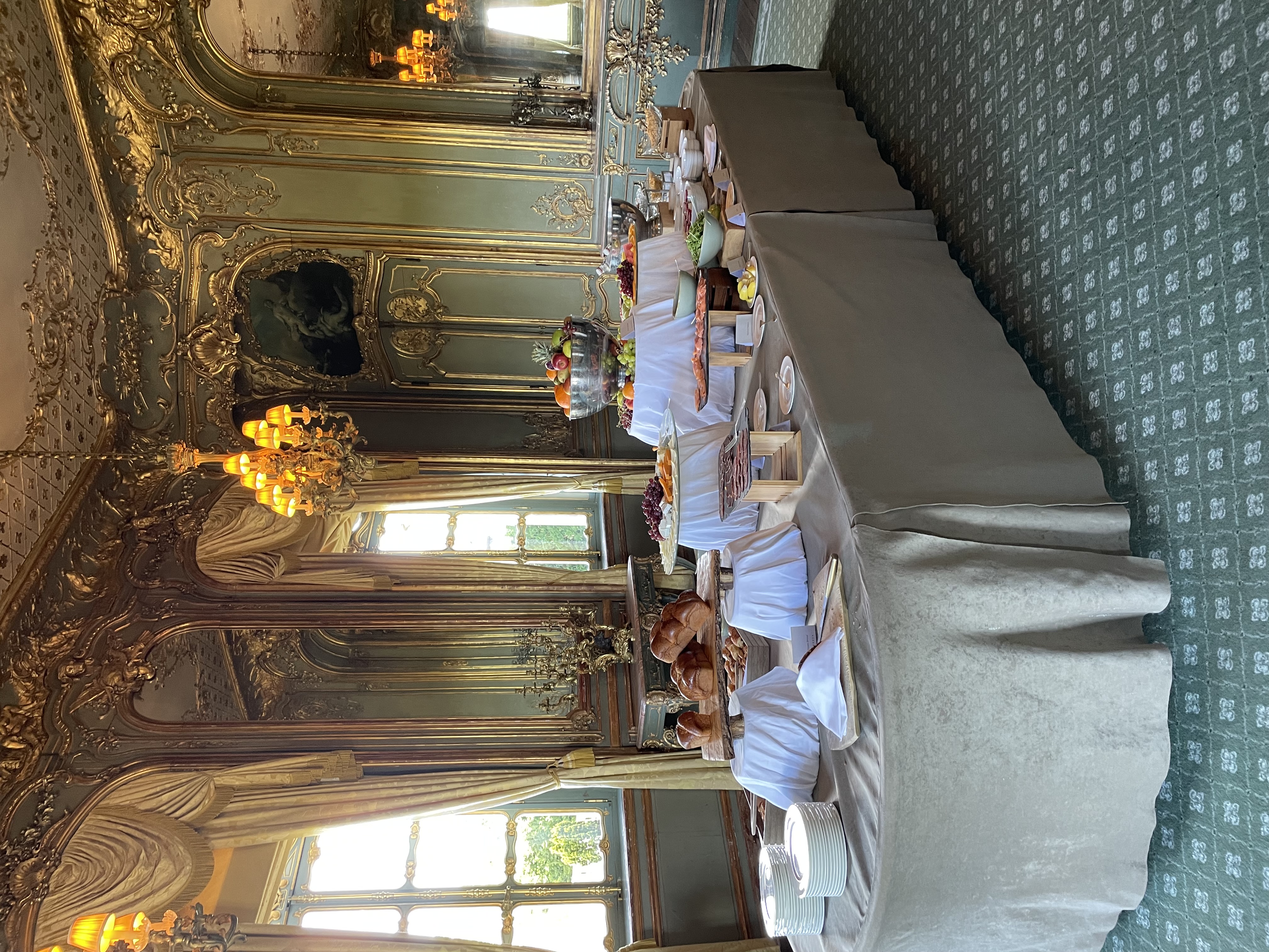 Dinner table in traditional room.