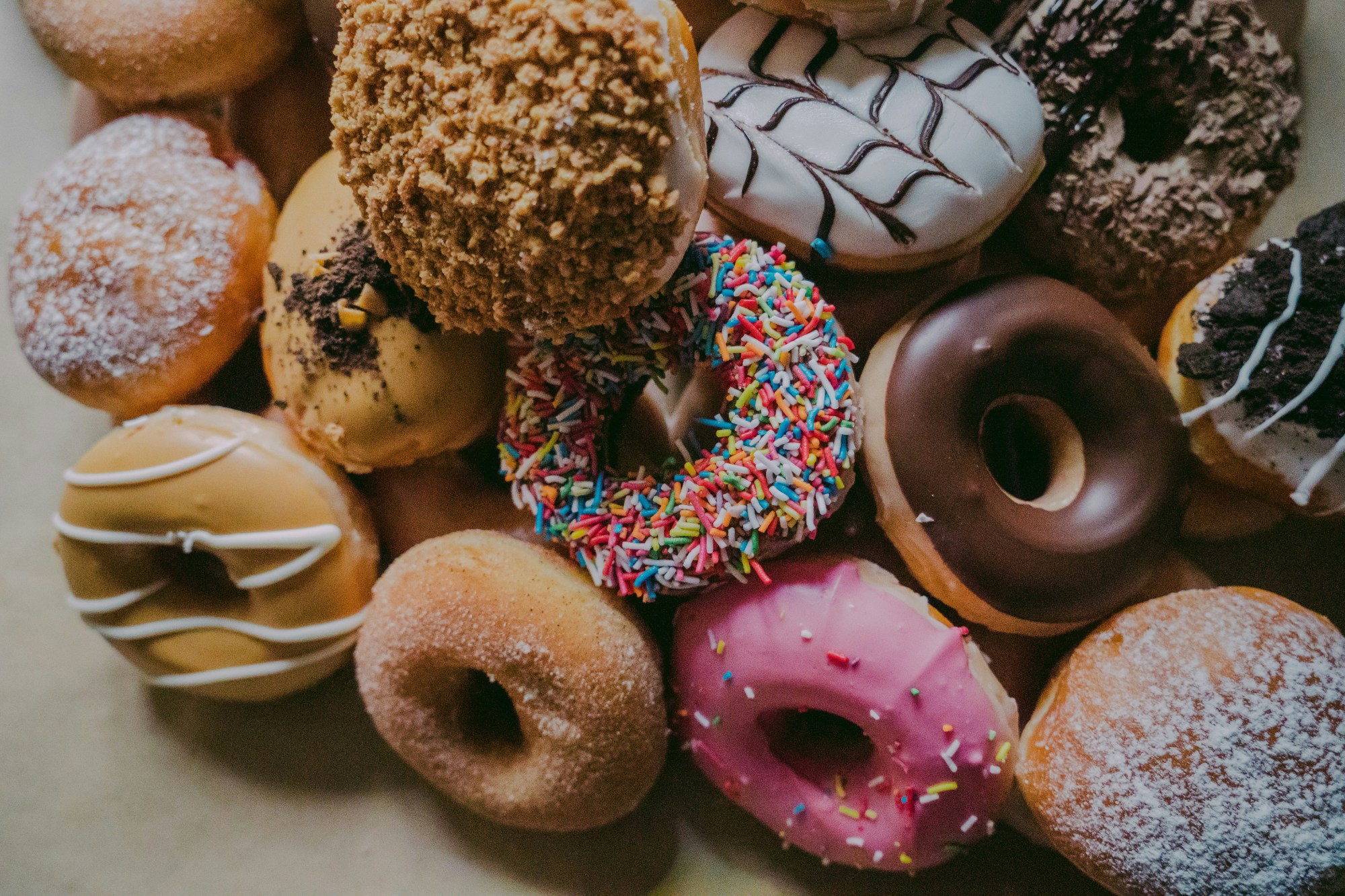 Different flavors of donuts.