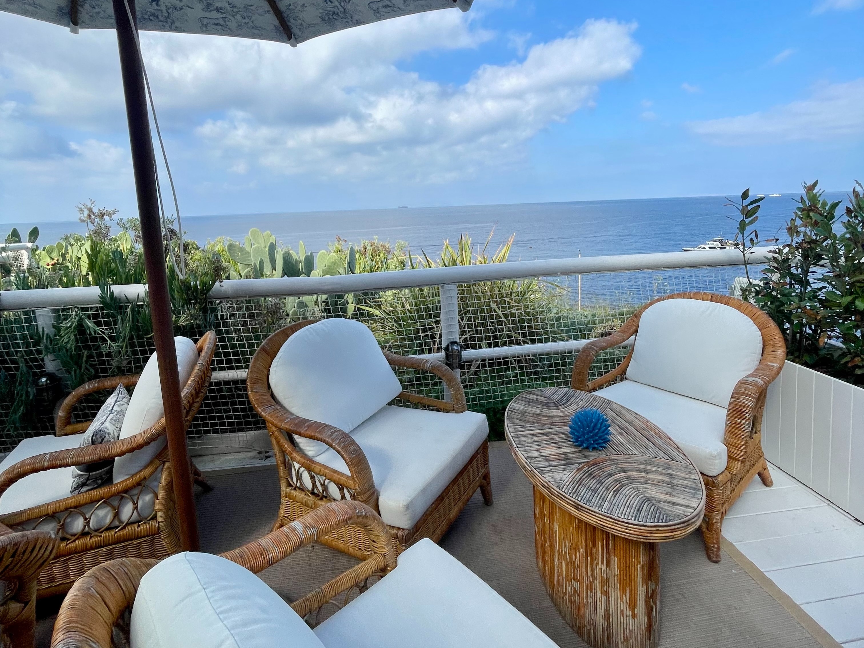 Dining room with view of ocean.