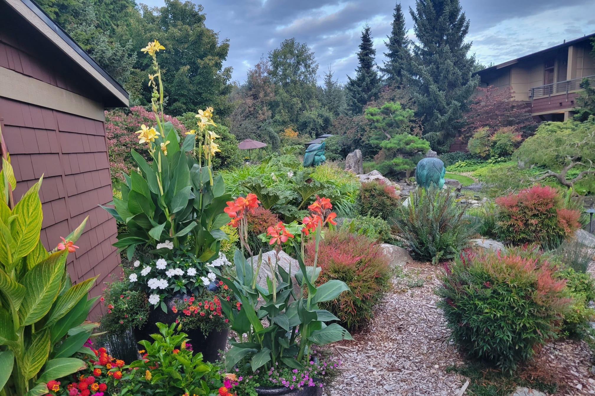 An outdoor garden area during the daytime