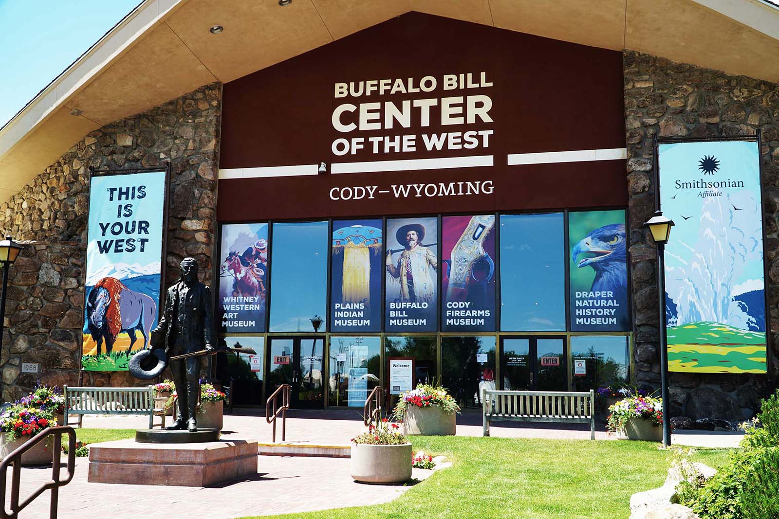 A building with a sign reading "Buffalo Bill Center of the West"