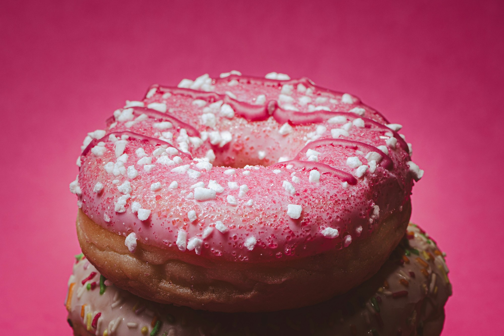 Glazed donut with sugar sprinkles