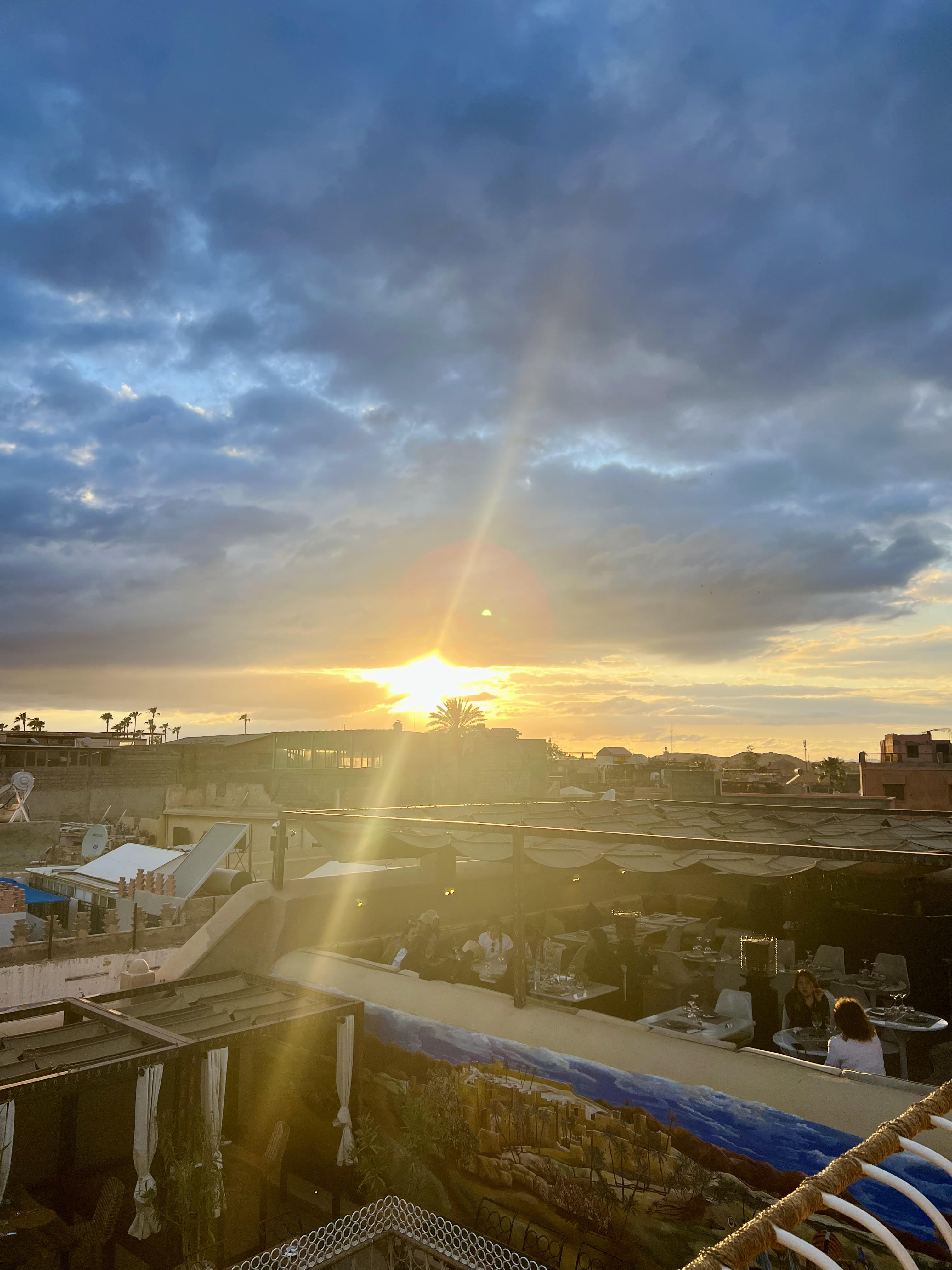 Sunset over Marrakech city.
