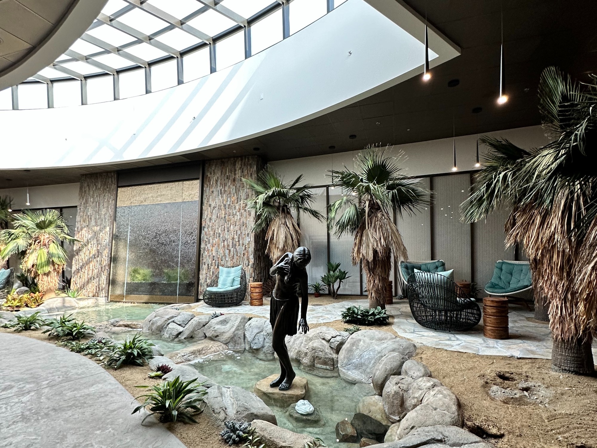 Inside lobby of a luxurious spa.