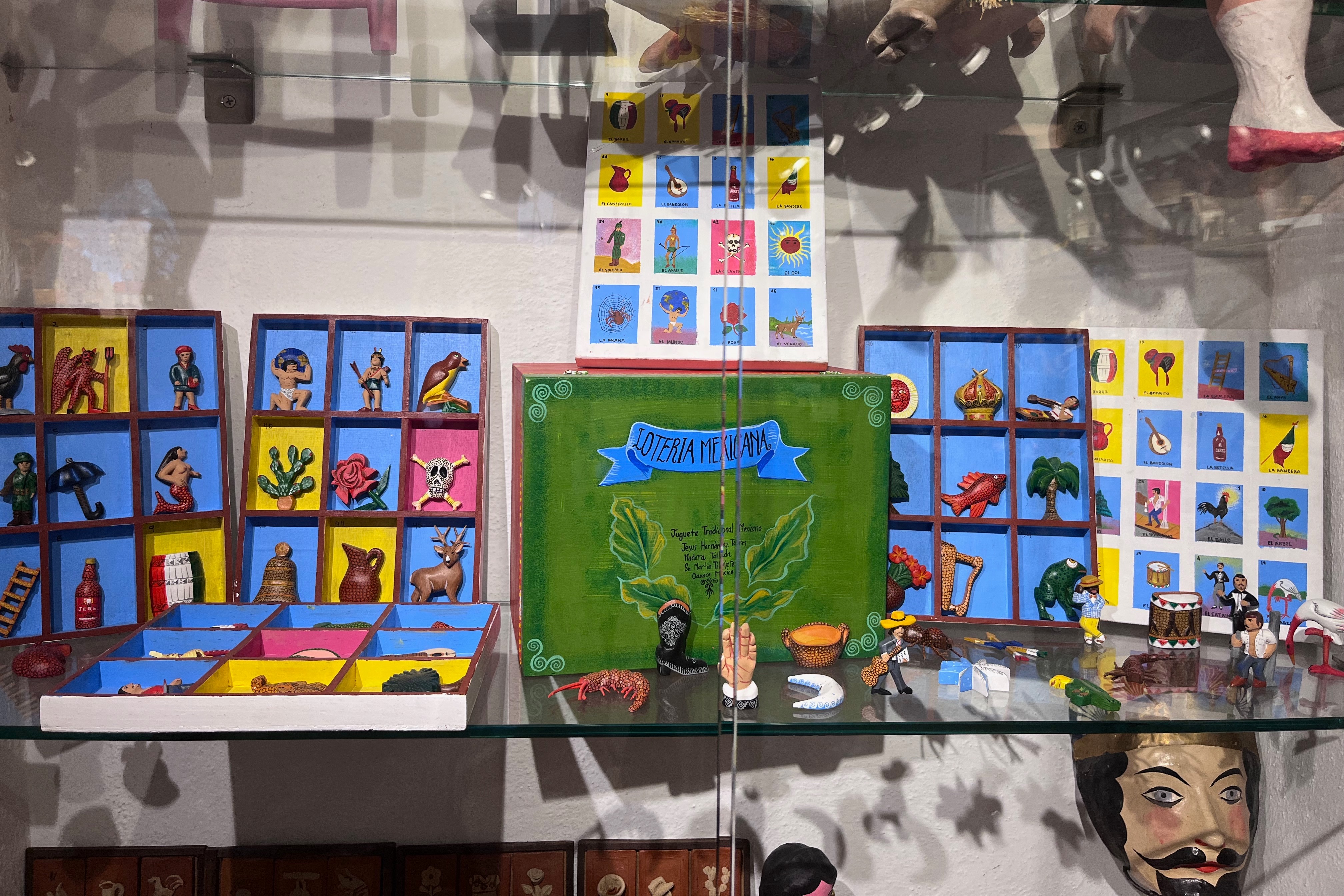 Museo La Esquina's display of traditional Mexican toys.