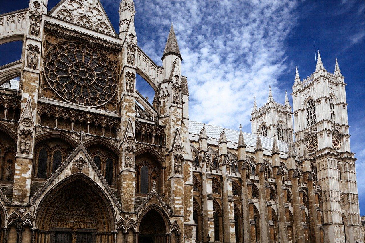 Exterior of a Gothic cathedral.