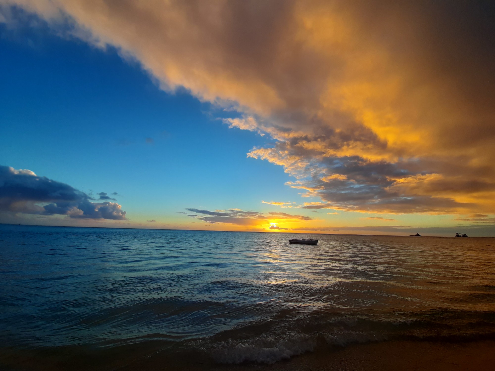 Sunset on beach.