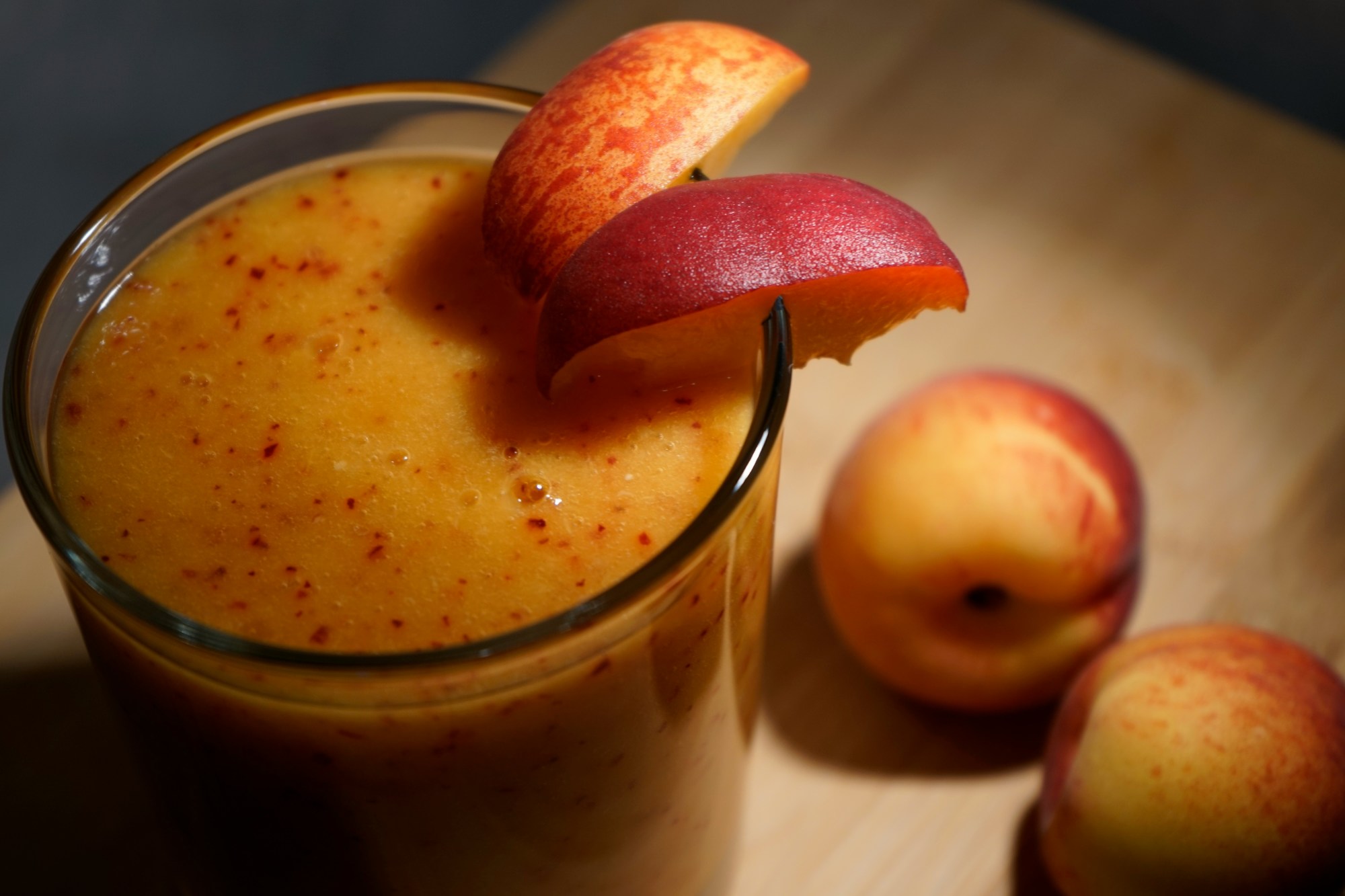 Fresh peach juice.