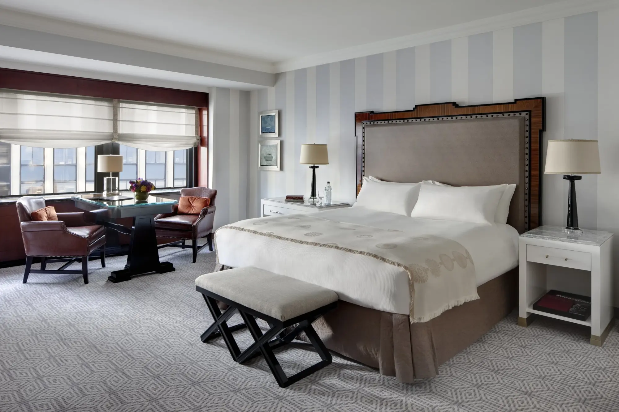 Spacious suite with elegant furniture with Old World stylings