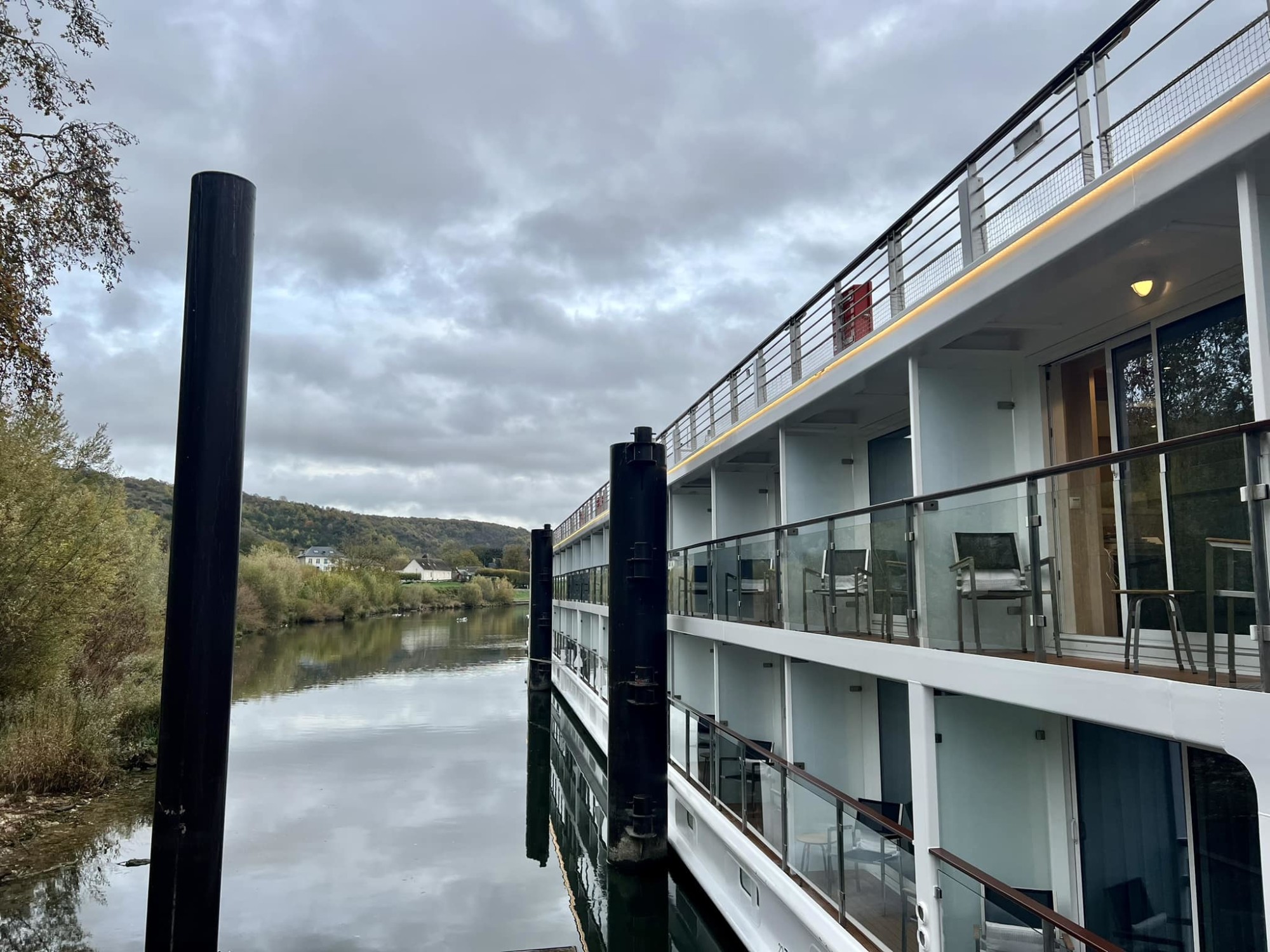 Viking on the Seine from Paris to Normandy with the exterior of the cruise boat