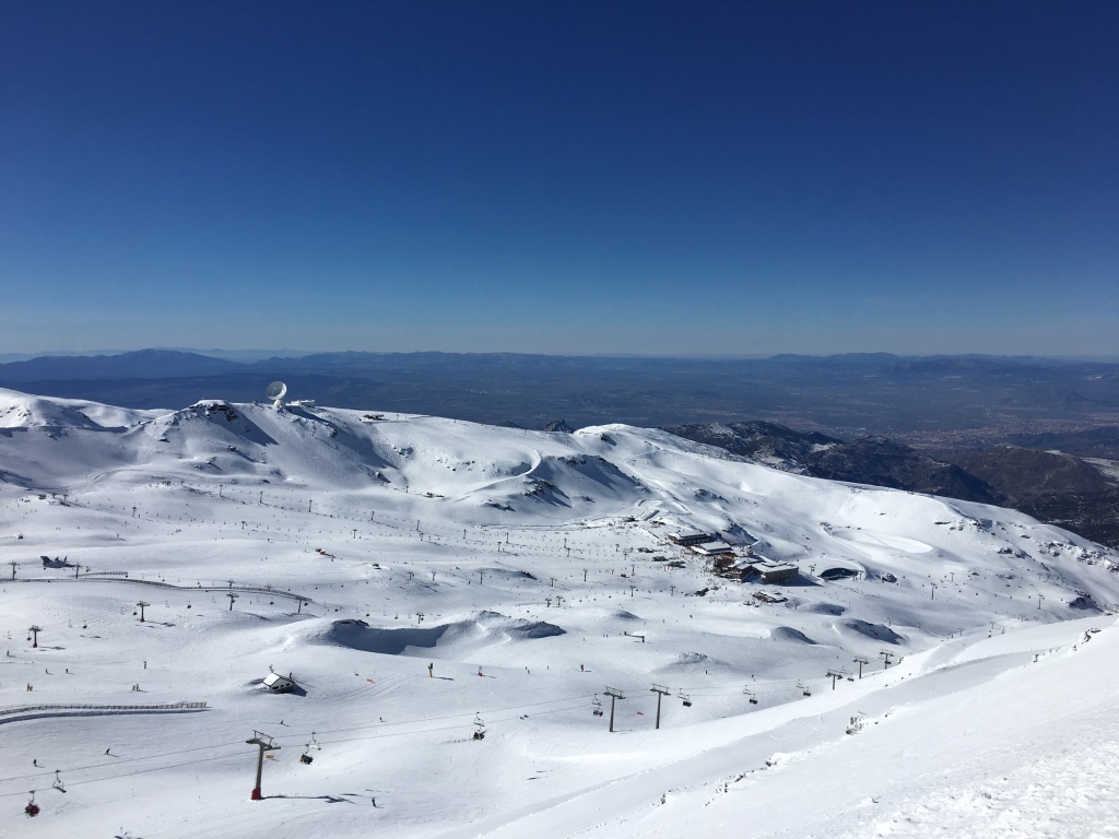 Skiing on snow.