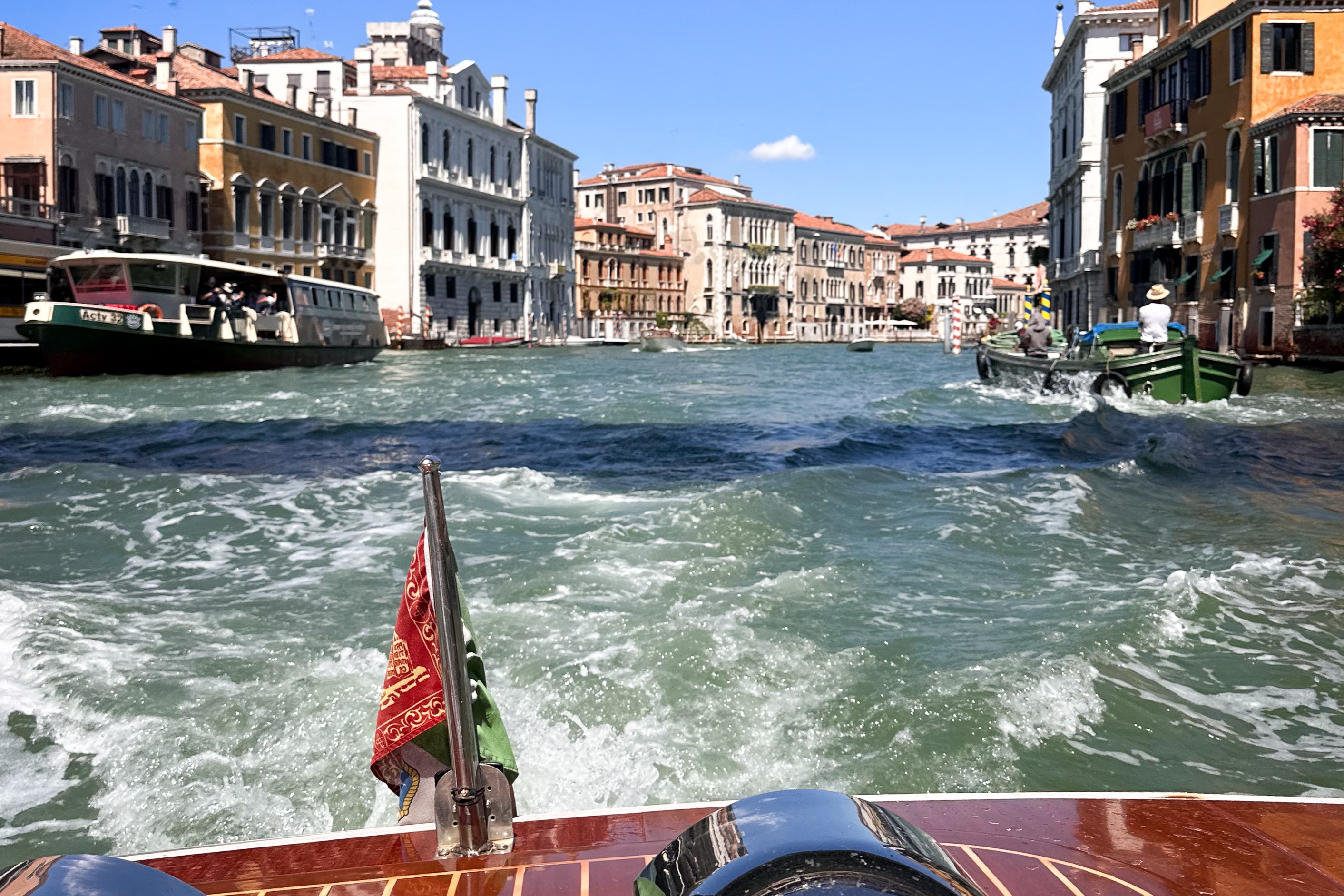 A private water taxi in Venice.