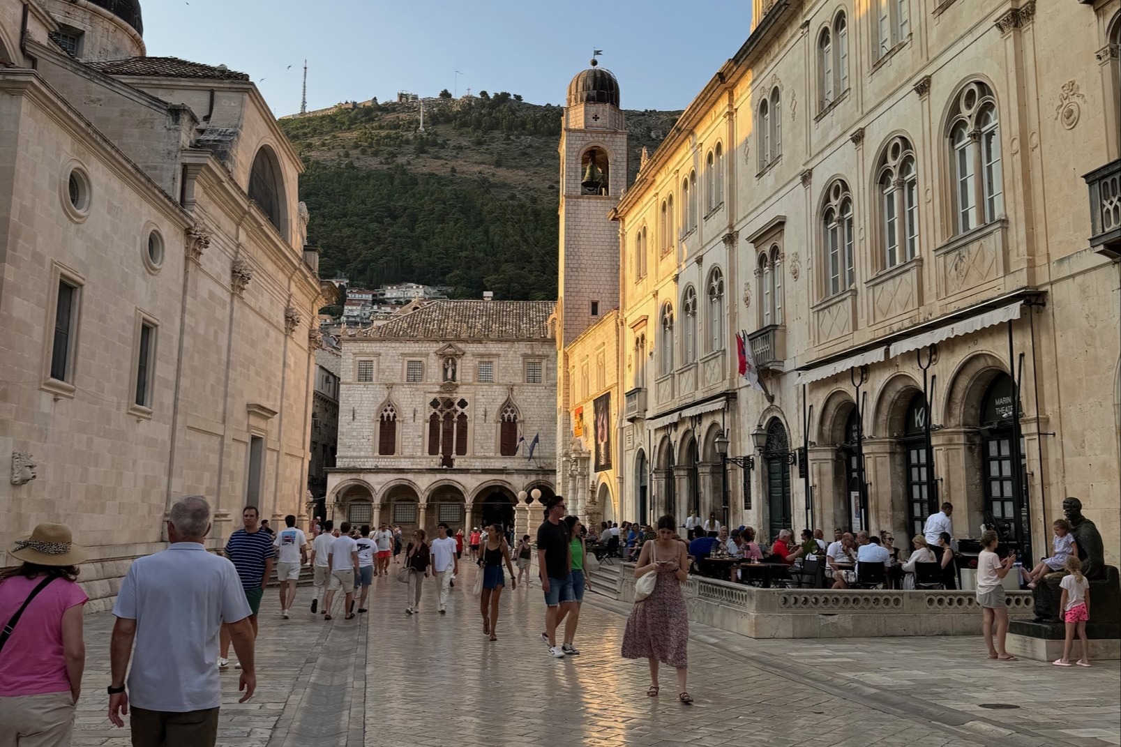 People strolling along Stradun in the Old Town of Dubrovnik.