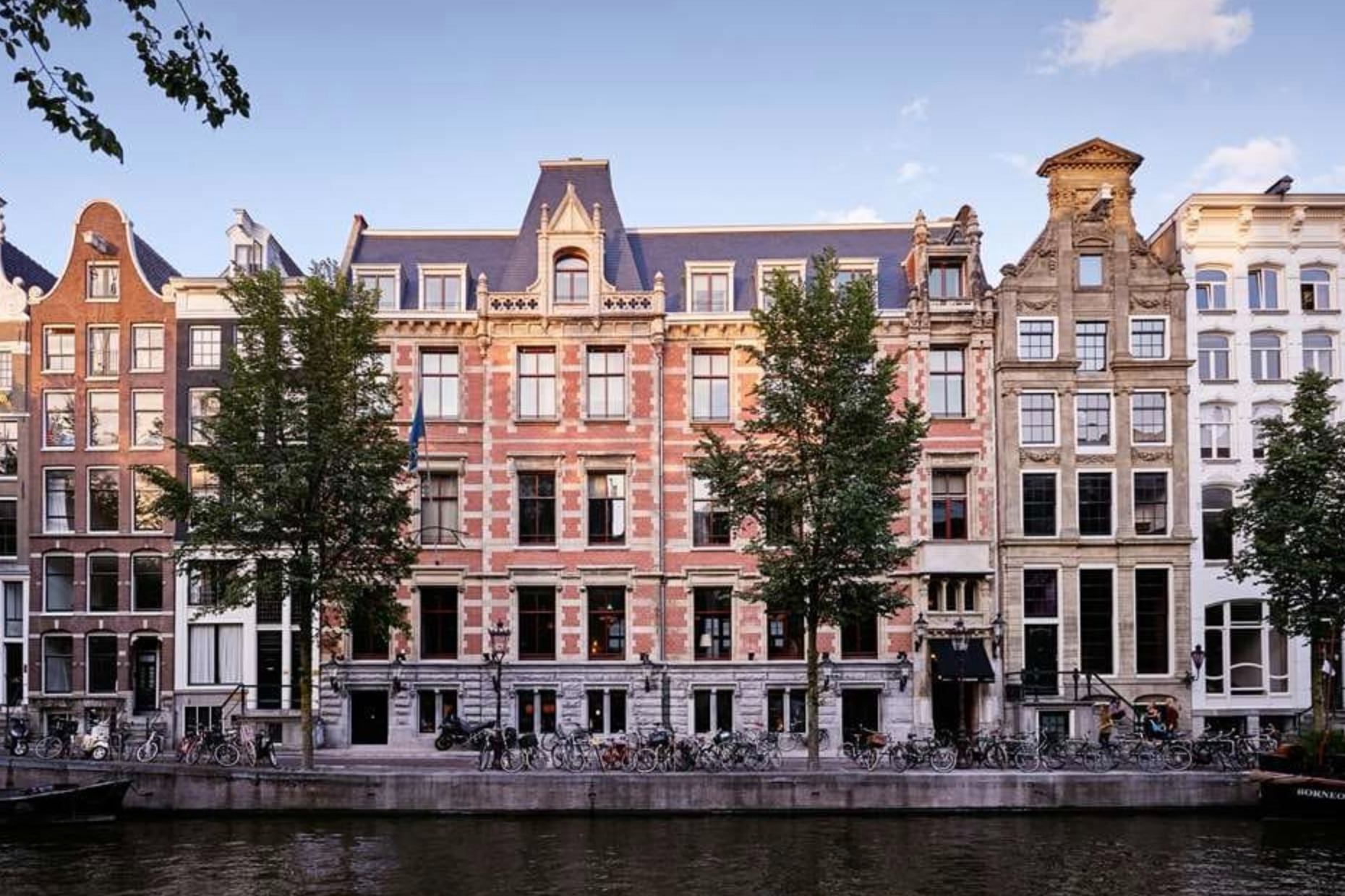 row houses on a canal in Amsterdam
