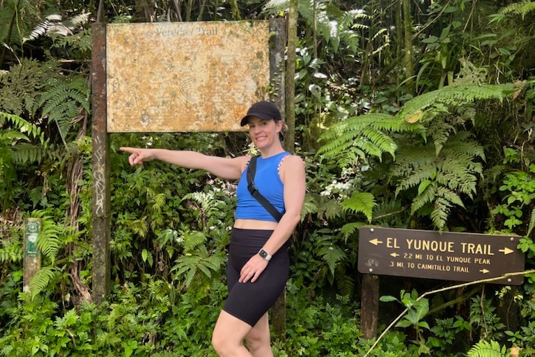 Hiking all the way to El Yunque Tower.