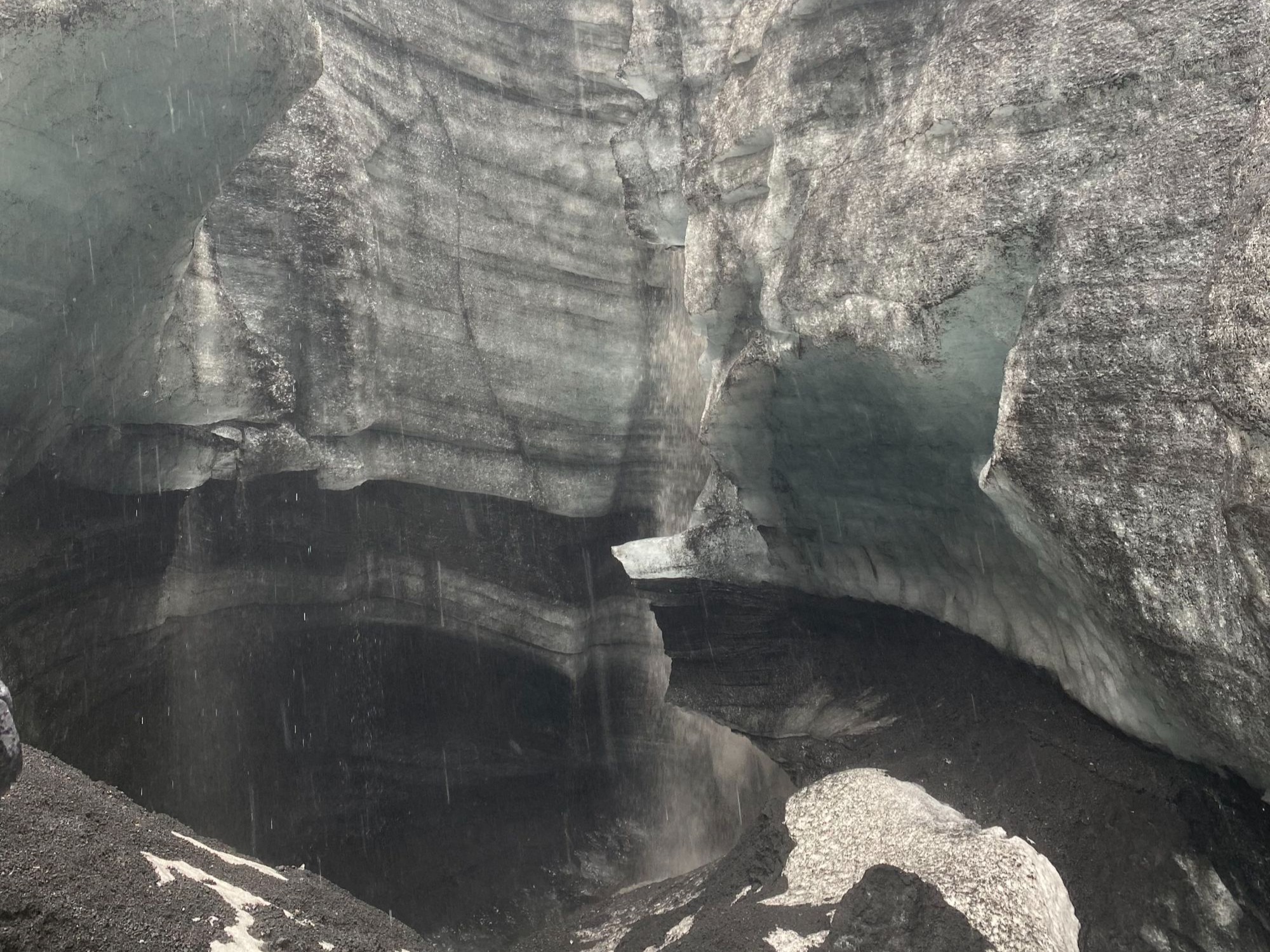 Ice volcano during day time.