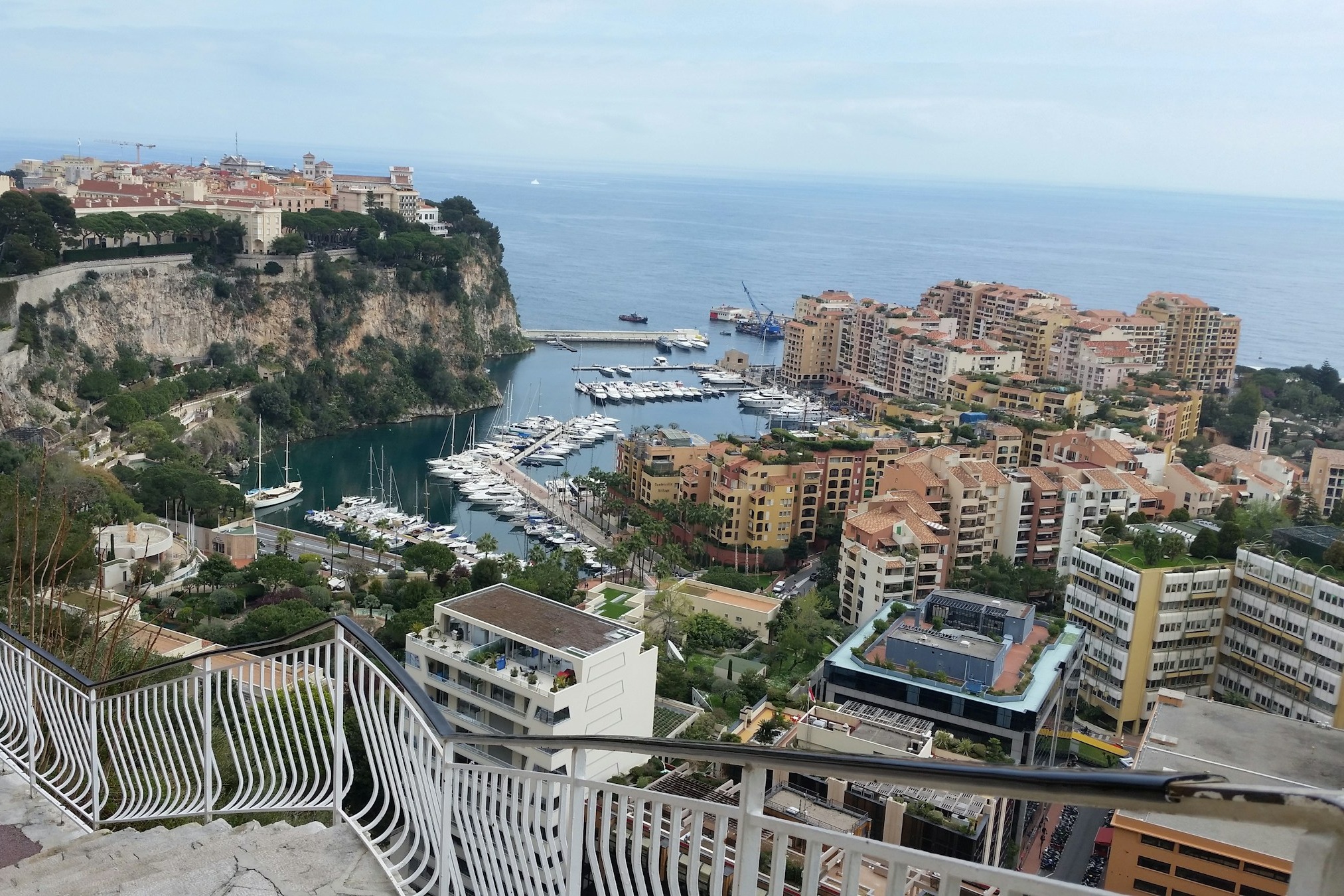 An aerial photo of a harbor within the enchanting French Riviera on a sunny day.